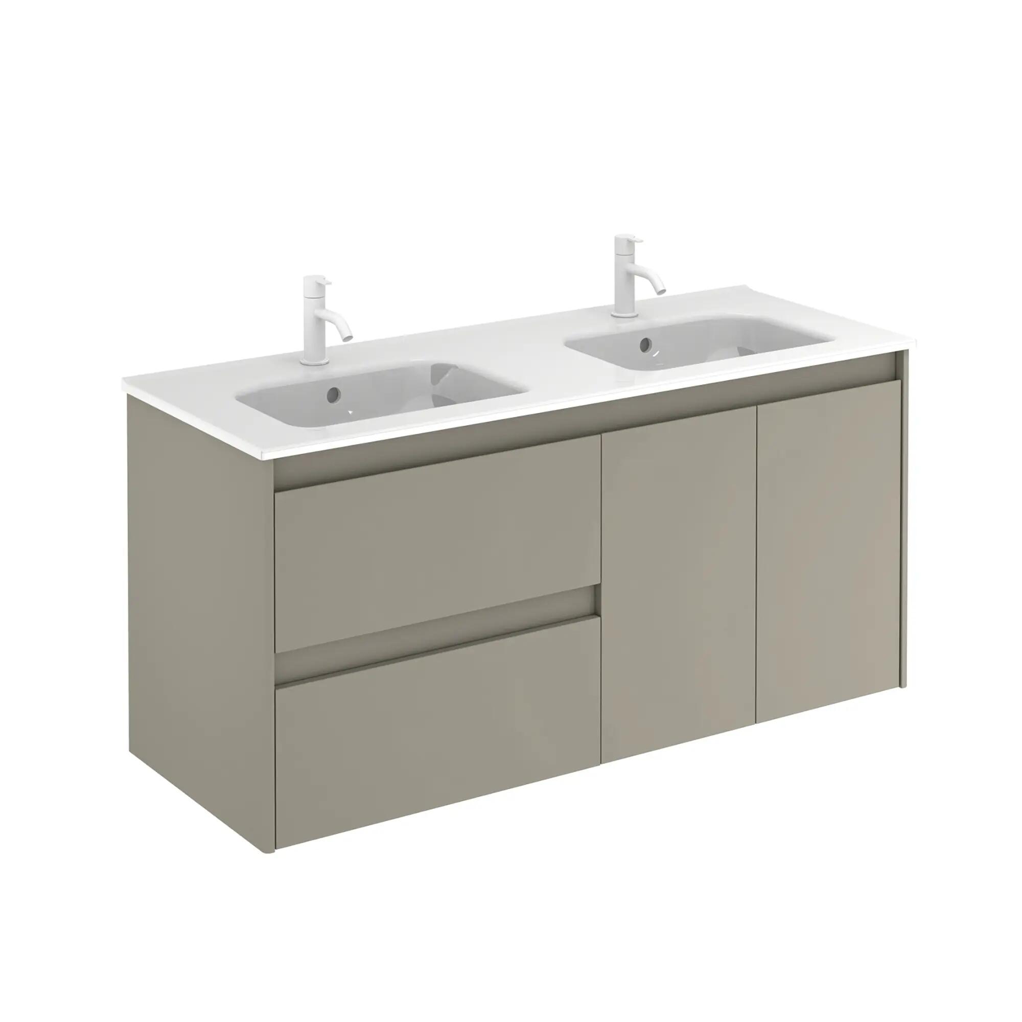 Mueble de baño con lavabo y espejo alfa gris 120x45 cm