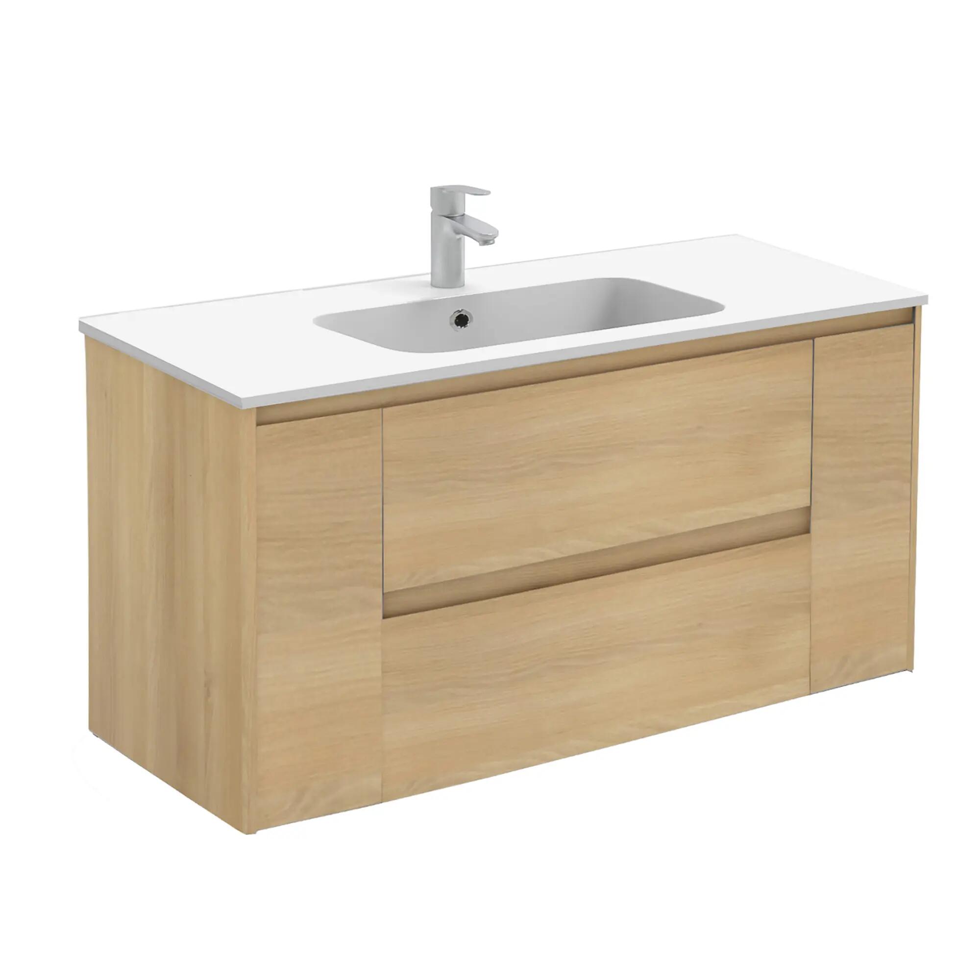 Pack de mueble de baño con lavabo alfa roble 120x45 cm