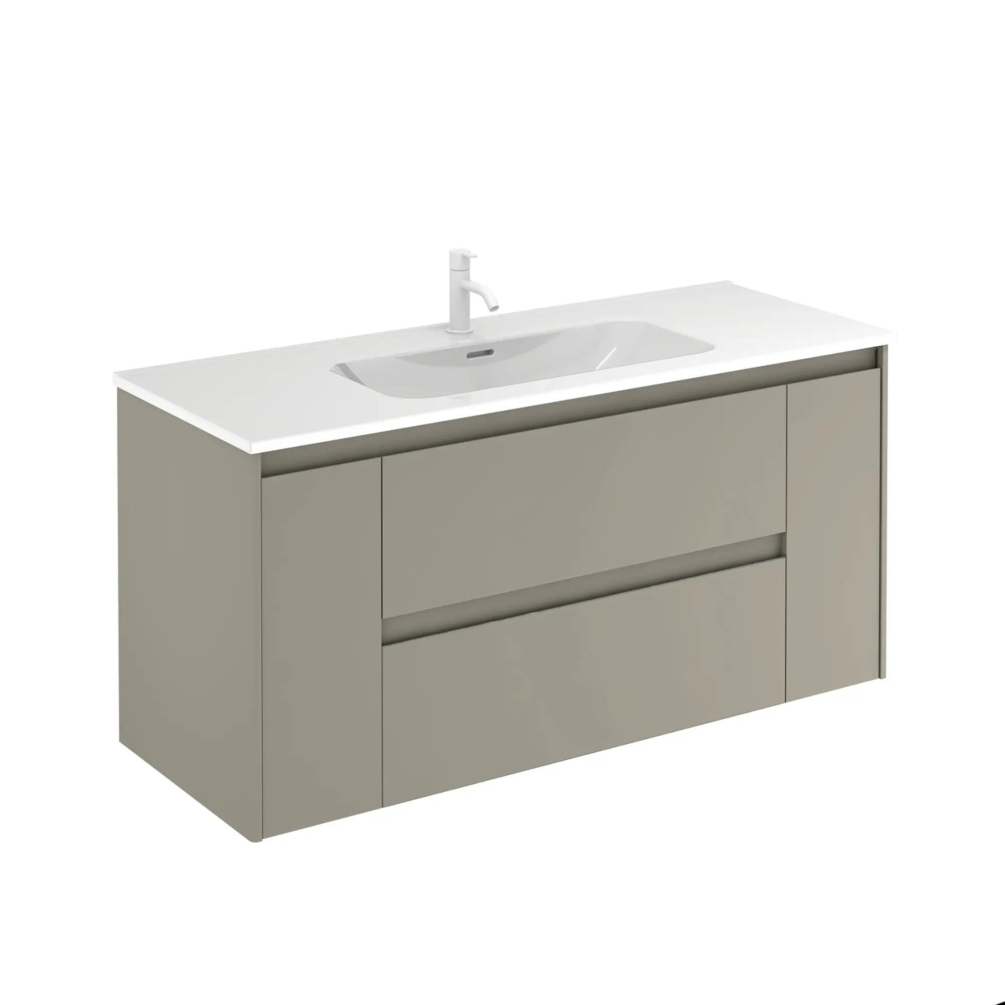 Mueble de baño con lavabo alfa gris mate 120x45 cm