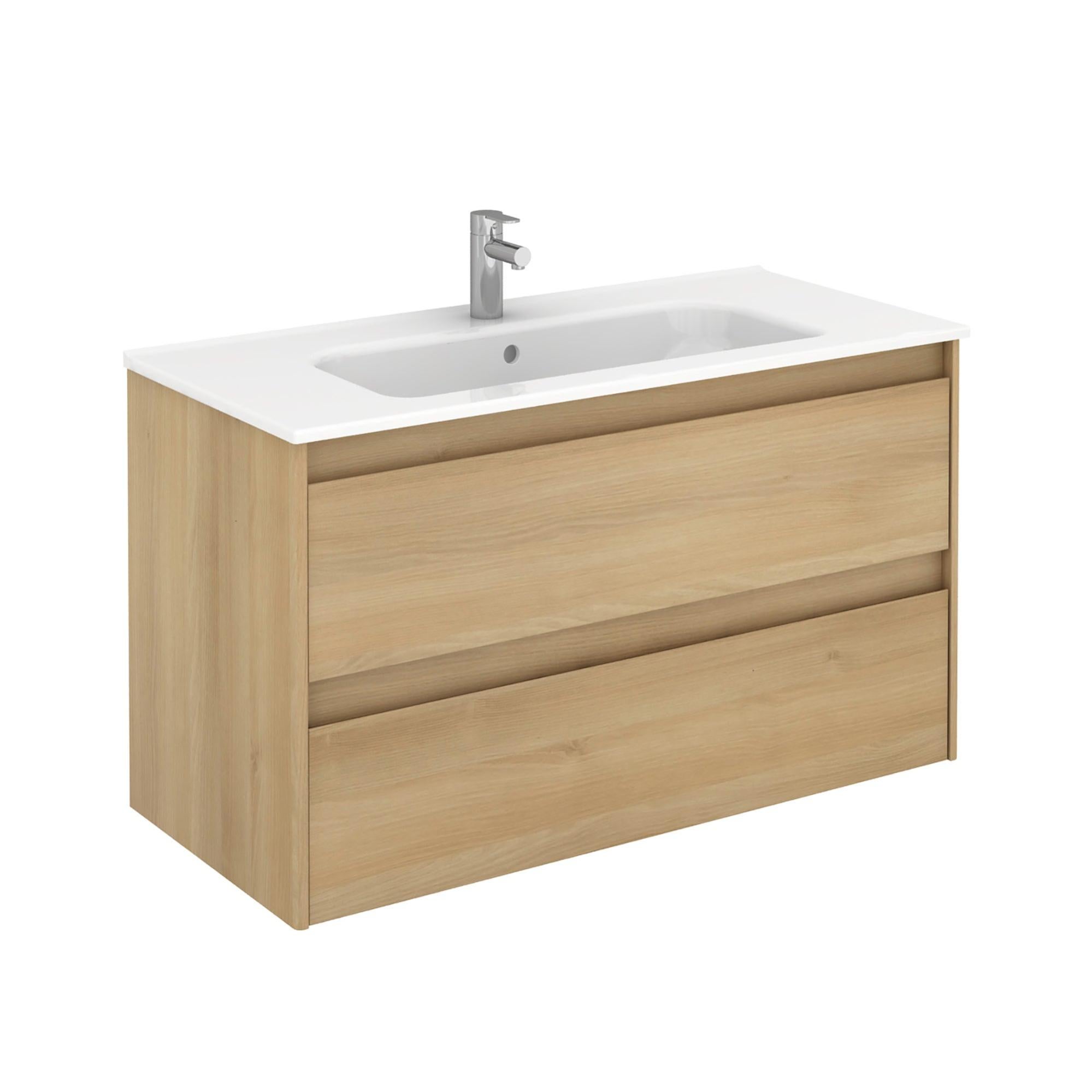 Mueble de baño con lavabo alfa roble 100x45 cm