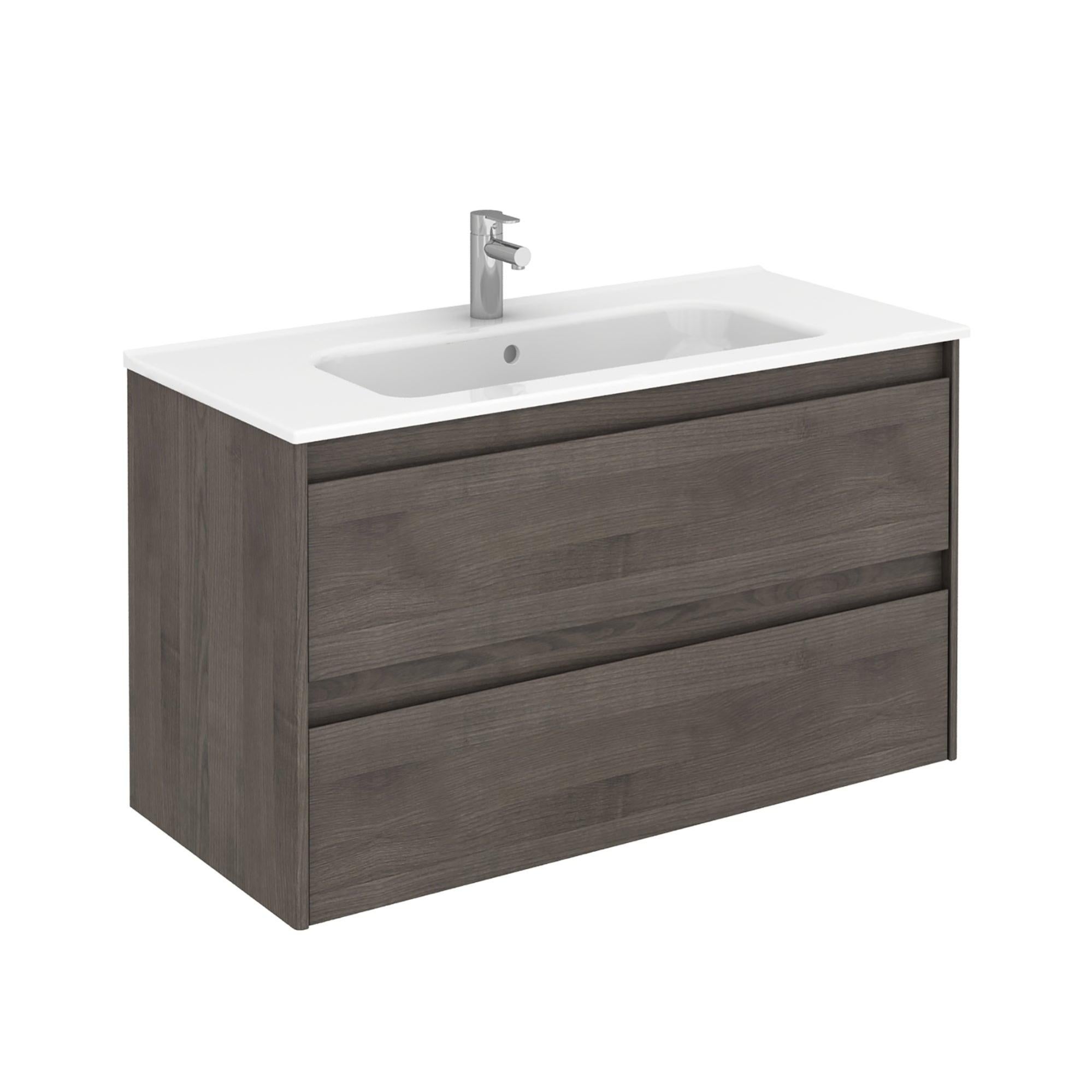 Mueble de baño con lavabo alfa fresno 100x45 cm