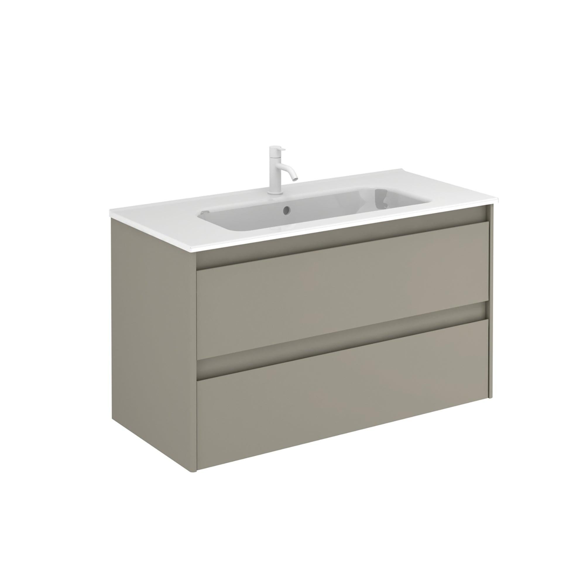 Mueble de baño con lavabo alfa gris 100x45 cm