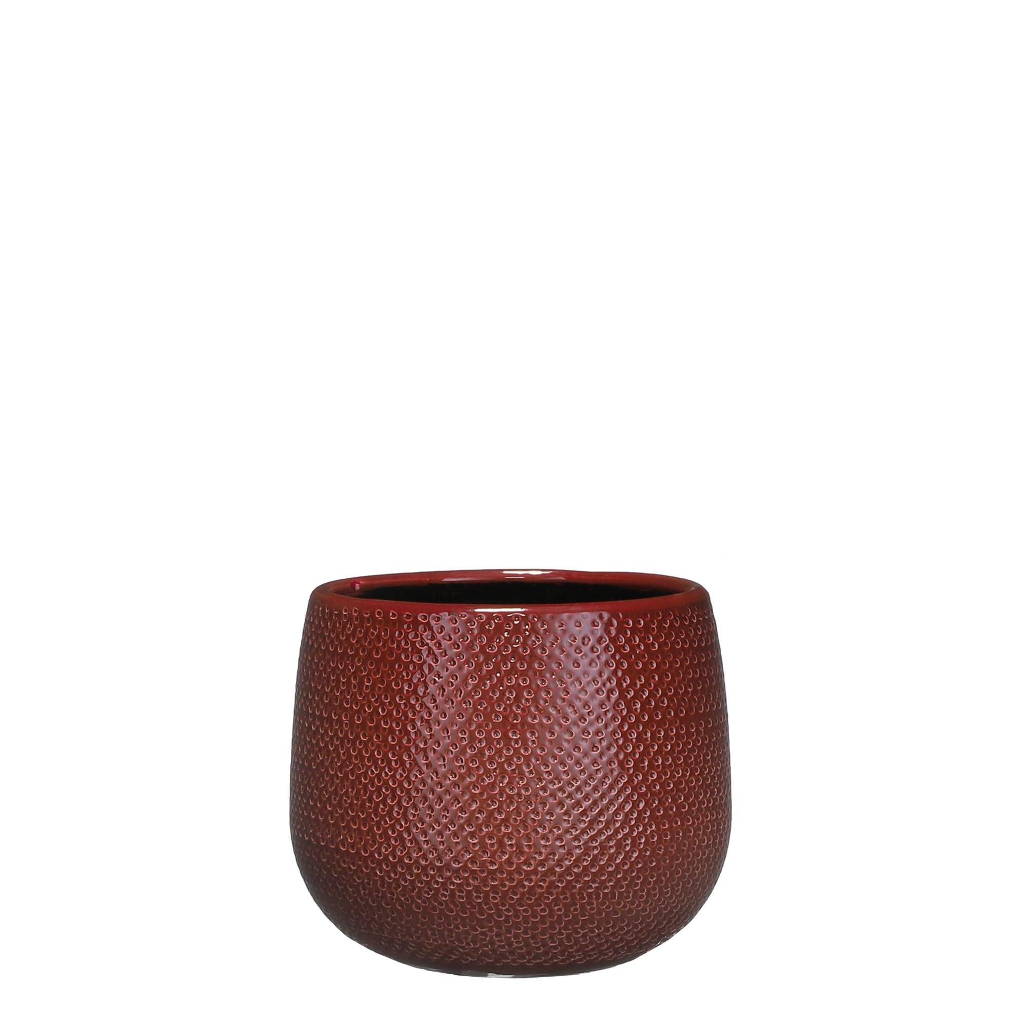 Maceta de cerámica esmaltada gabriel burdeos de ø 18 cm