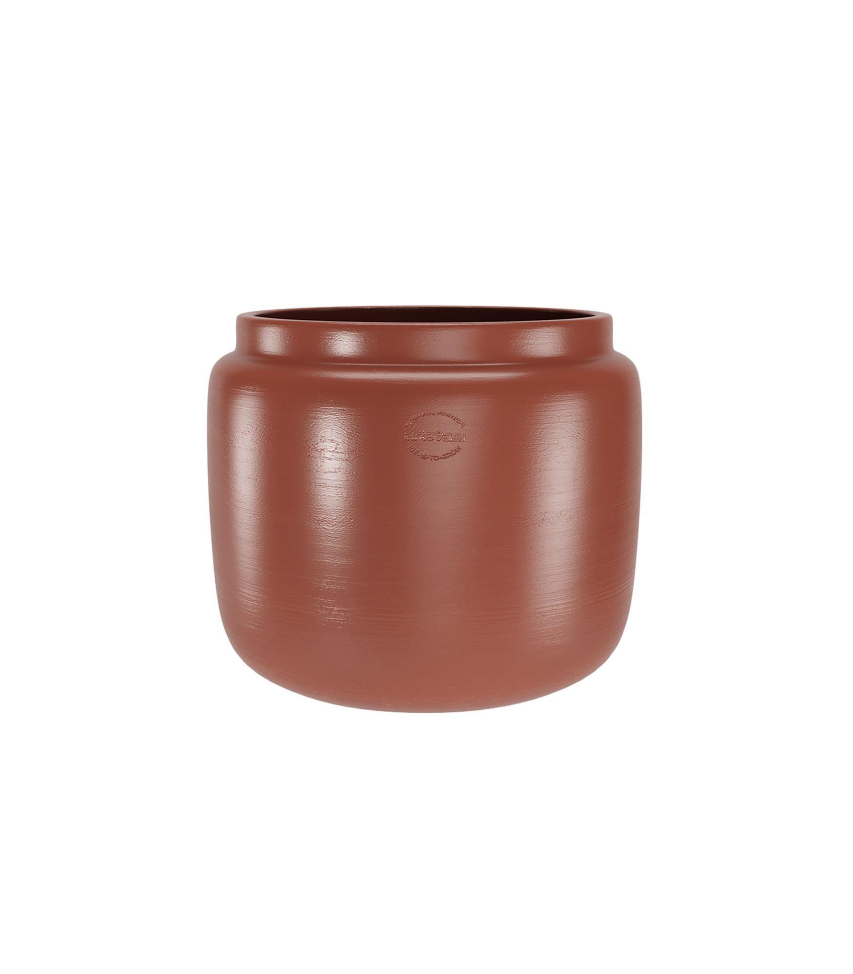 Maceta de arcilla cocida astrea marrón de ø 26 cm