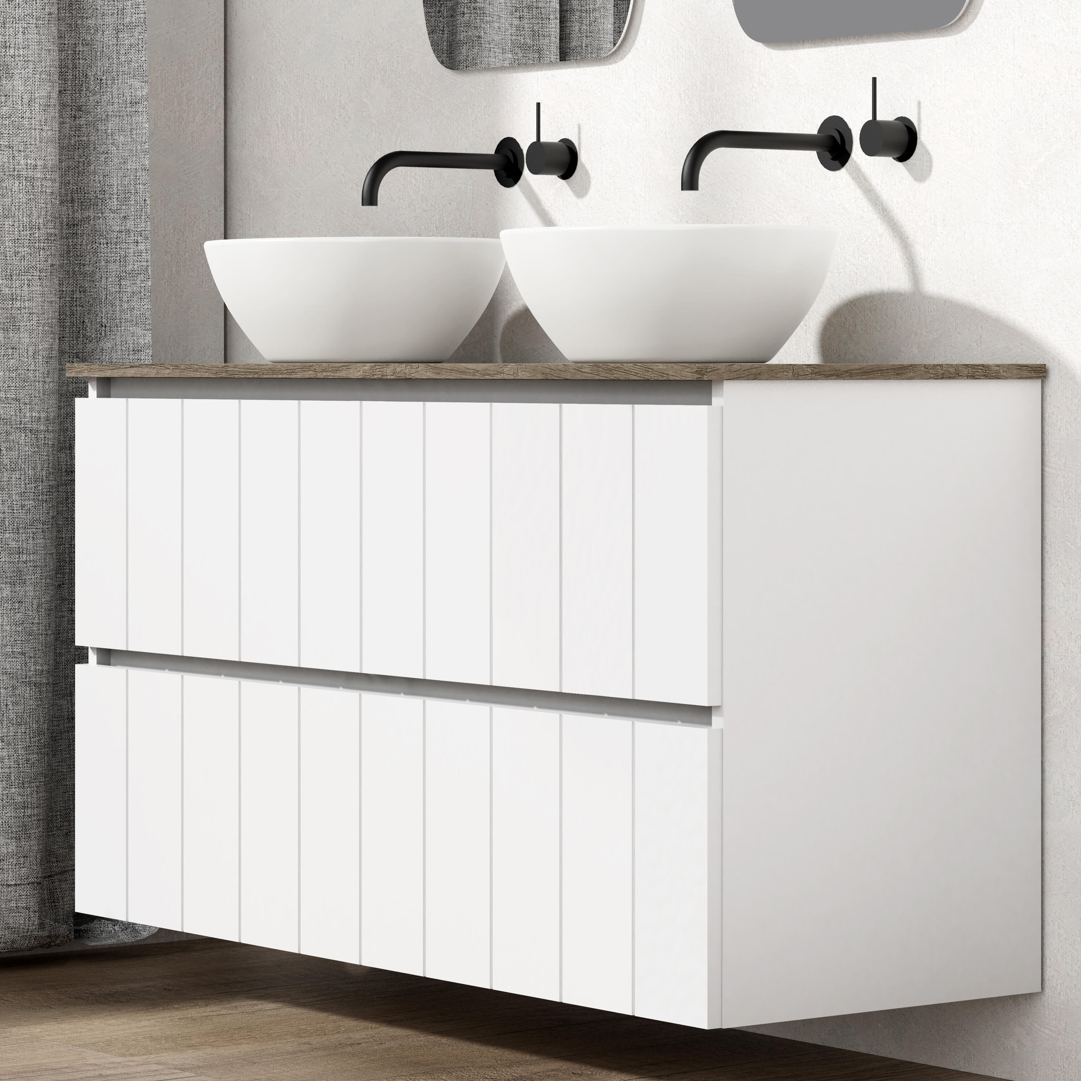 Mueble de baño con lavabo terra blanco 120x45 cm