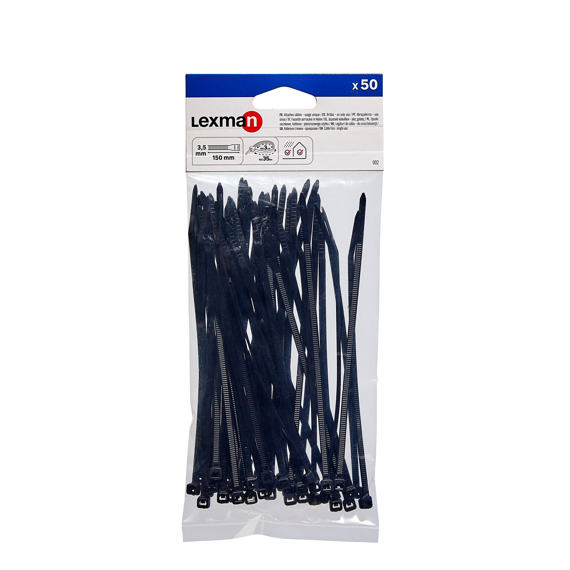 Bridas De Nylon Negras - Pack De 100 Unidades, 2.5x150mm, Resistentes Y Duraderas Para Organizar Cables