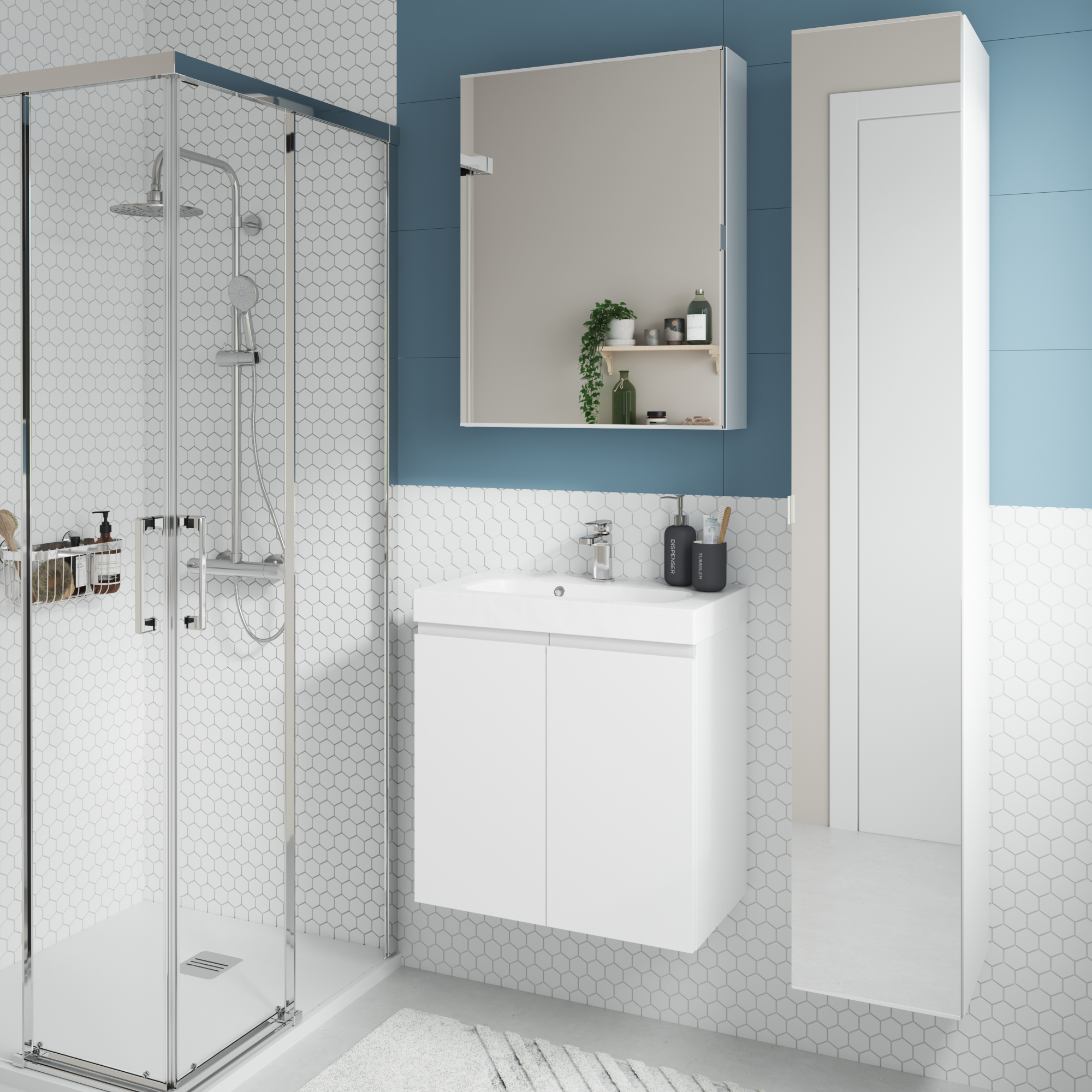 Mueble de baño con lavabo remix blanco 60x33 cm