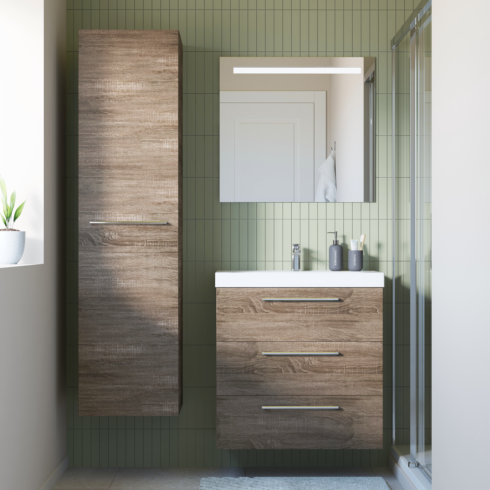 Mueble de baño con lavabo remix beige 75x46 cm