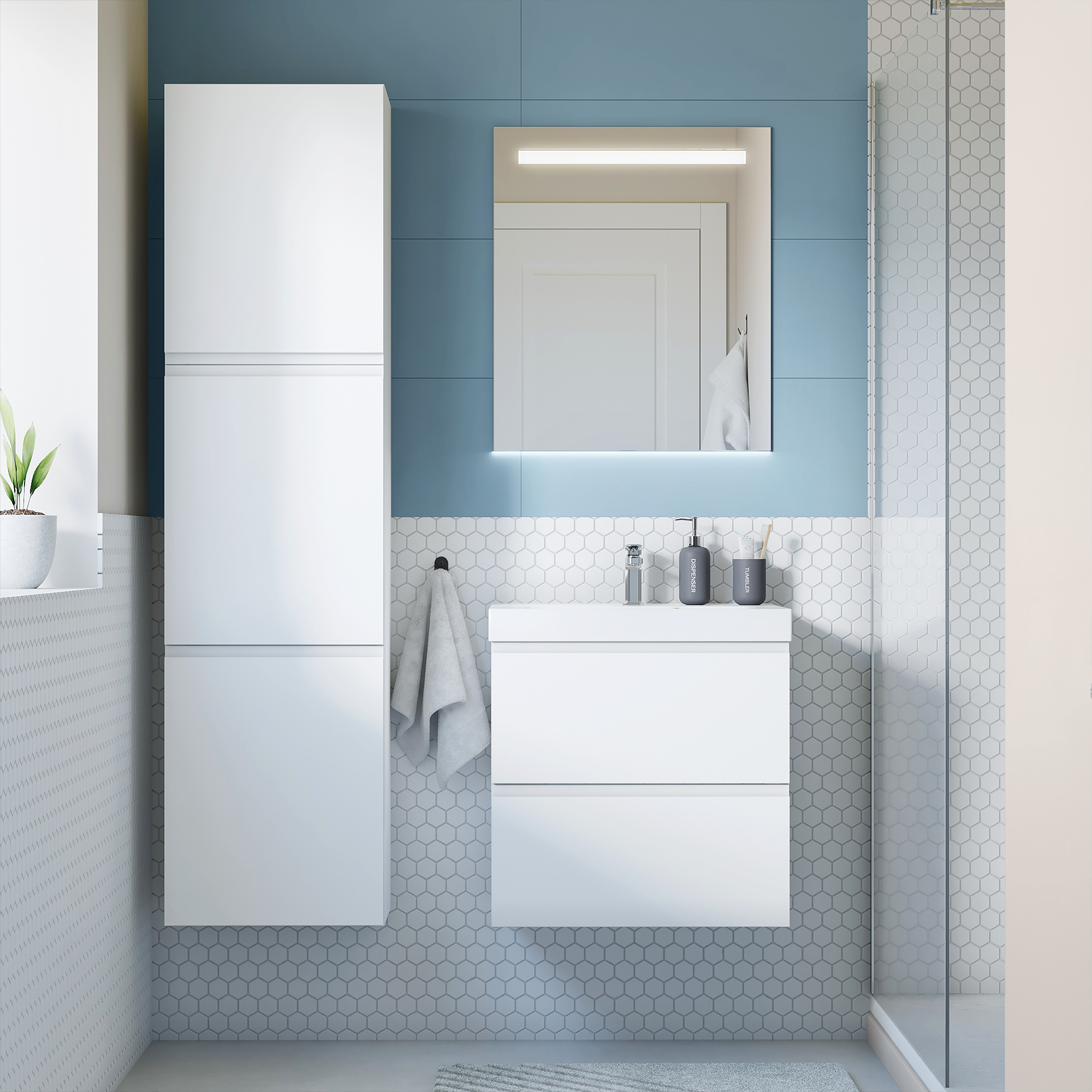 Mueble de baño con lavabo remix blanco 60x46 cm