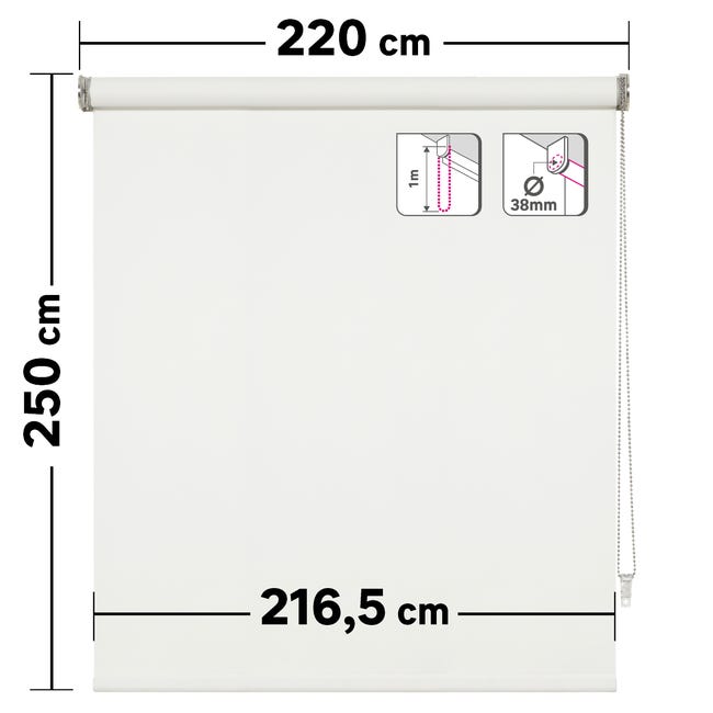 Estor enrollable translúcido Samba blanco INSPIRE de 135x250cm