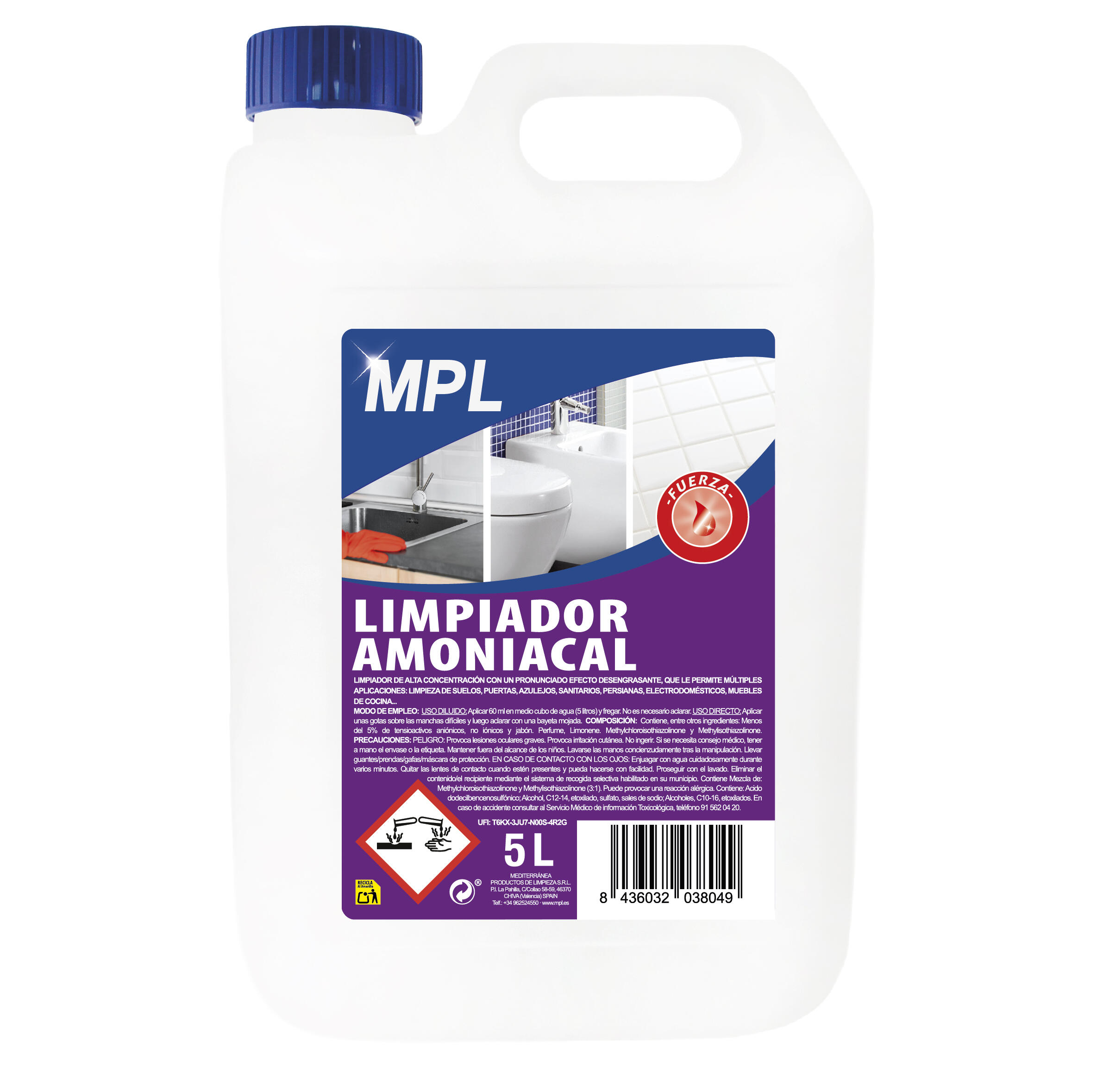 Limpiador multiuso amoniacado 5 L. - Llabrés Industrial