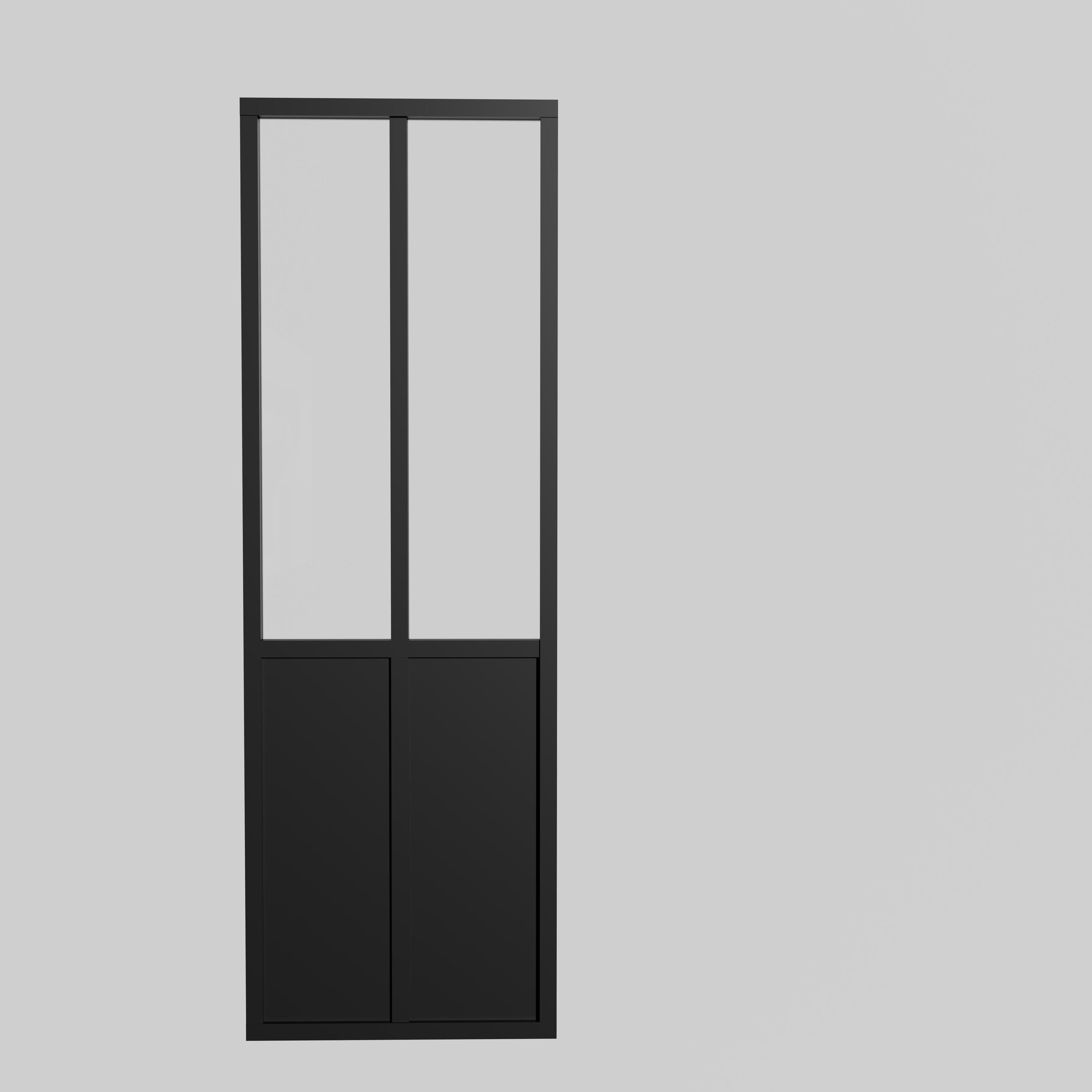 Puerta de interior corredera ARTENS Atelier negro de 83 cm