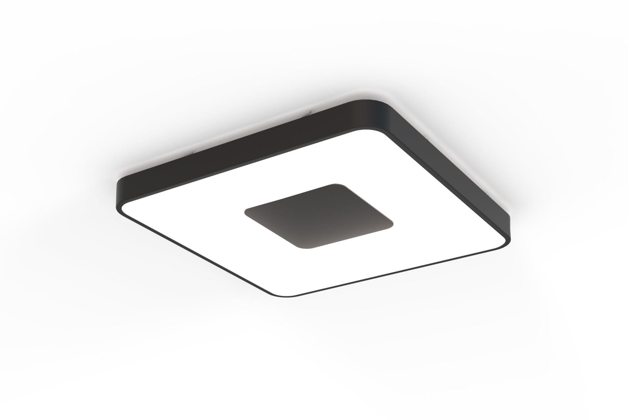 Plafón led coin cuadrado negro 100w color de luz regulable con mando