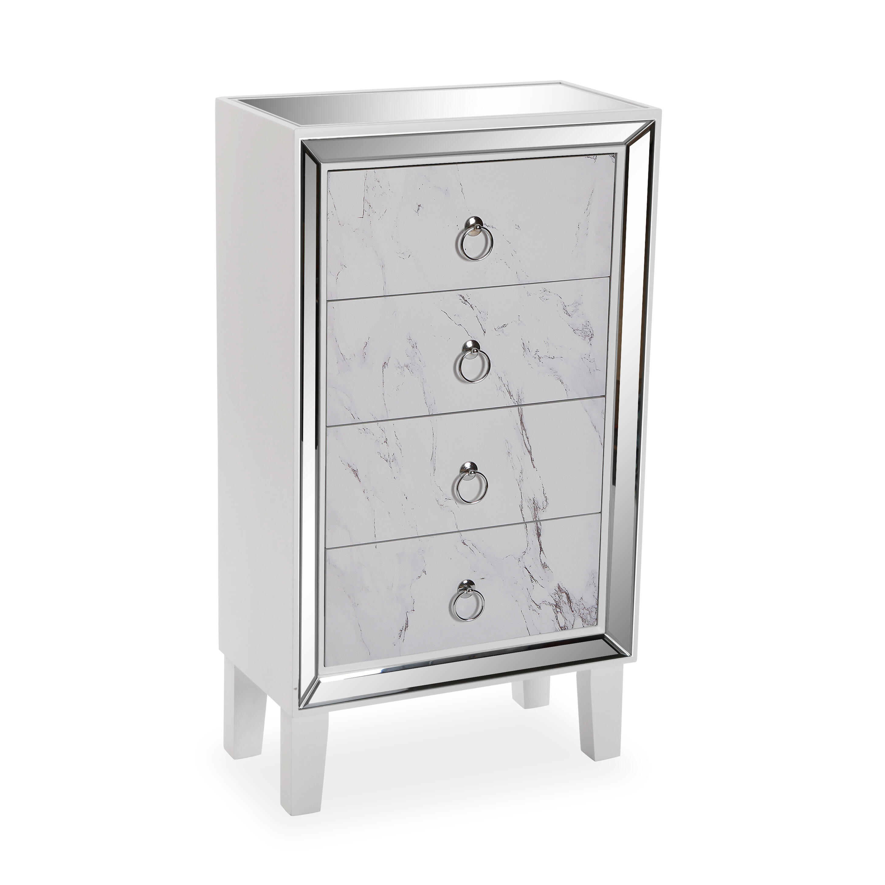 Cómoda kit de madera loiri color blanco con 4 cajones de 85x48x25cm de la marca Sin marca