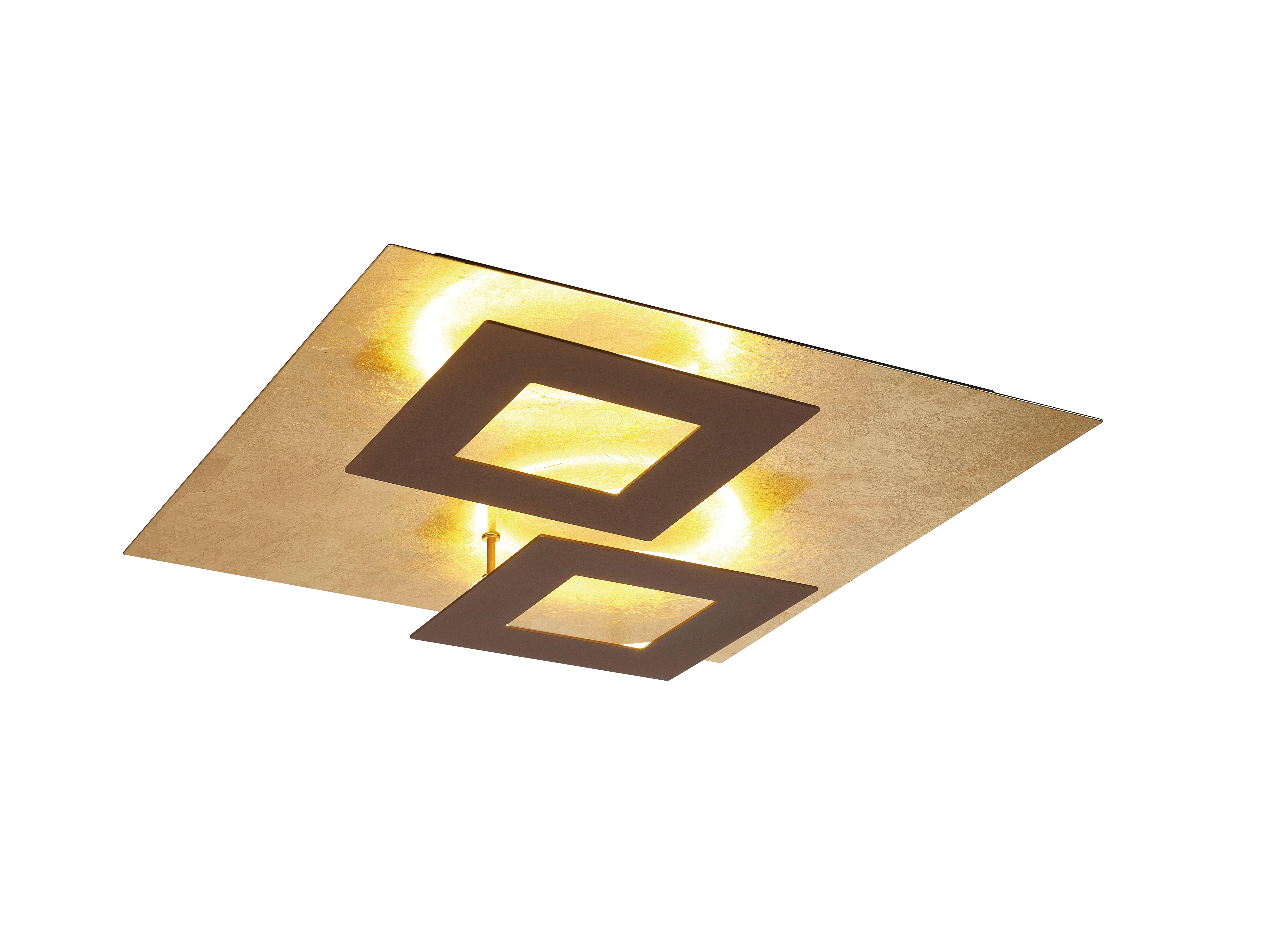 Plafón led dalia 48w 3000k corten/oro