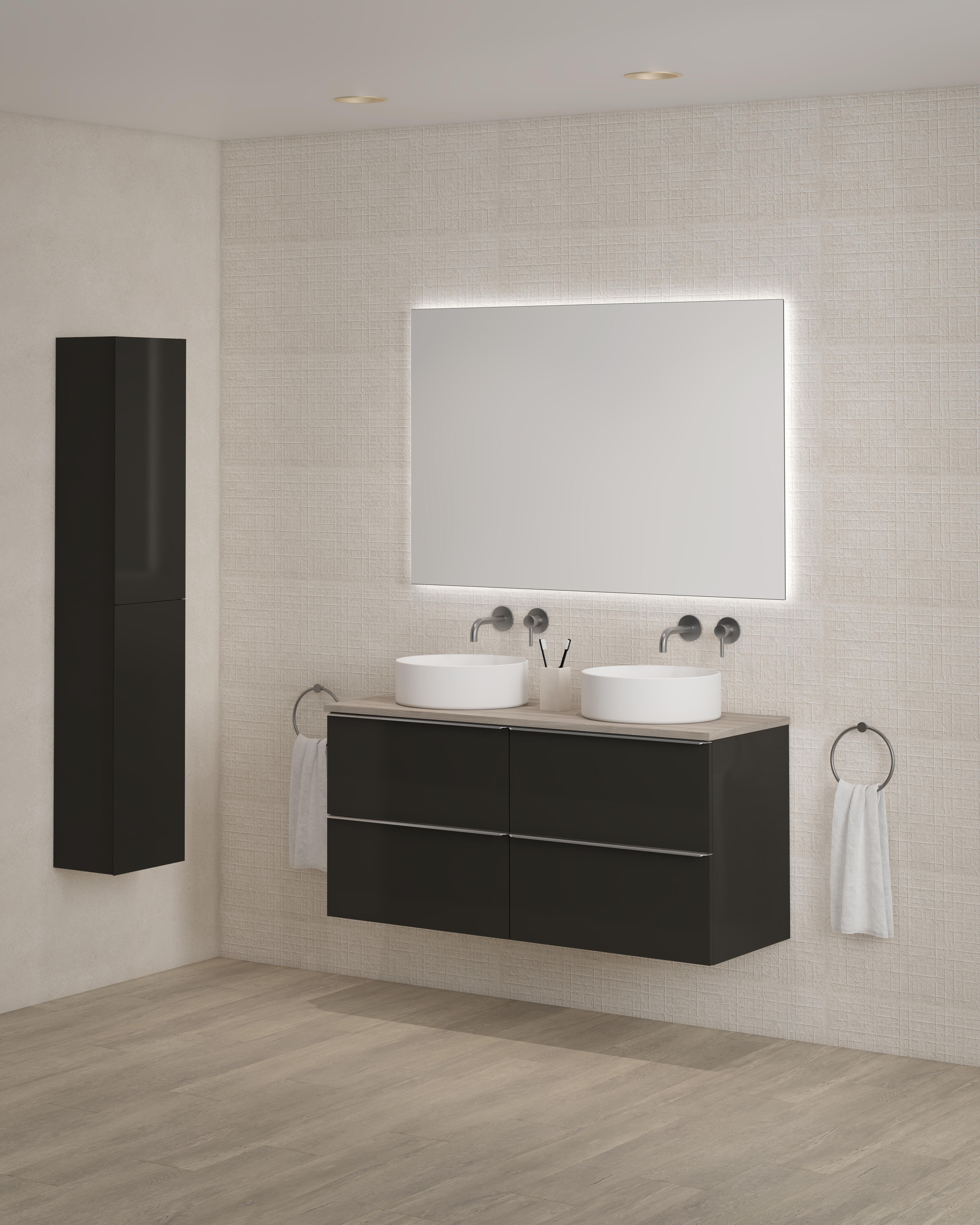 Mueble de baño con lavabo komplett antracita 120x45 cm