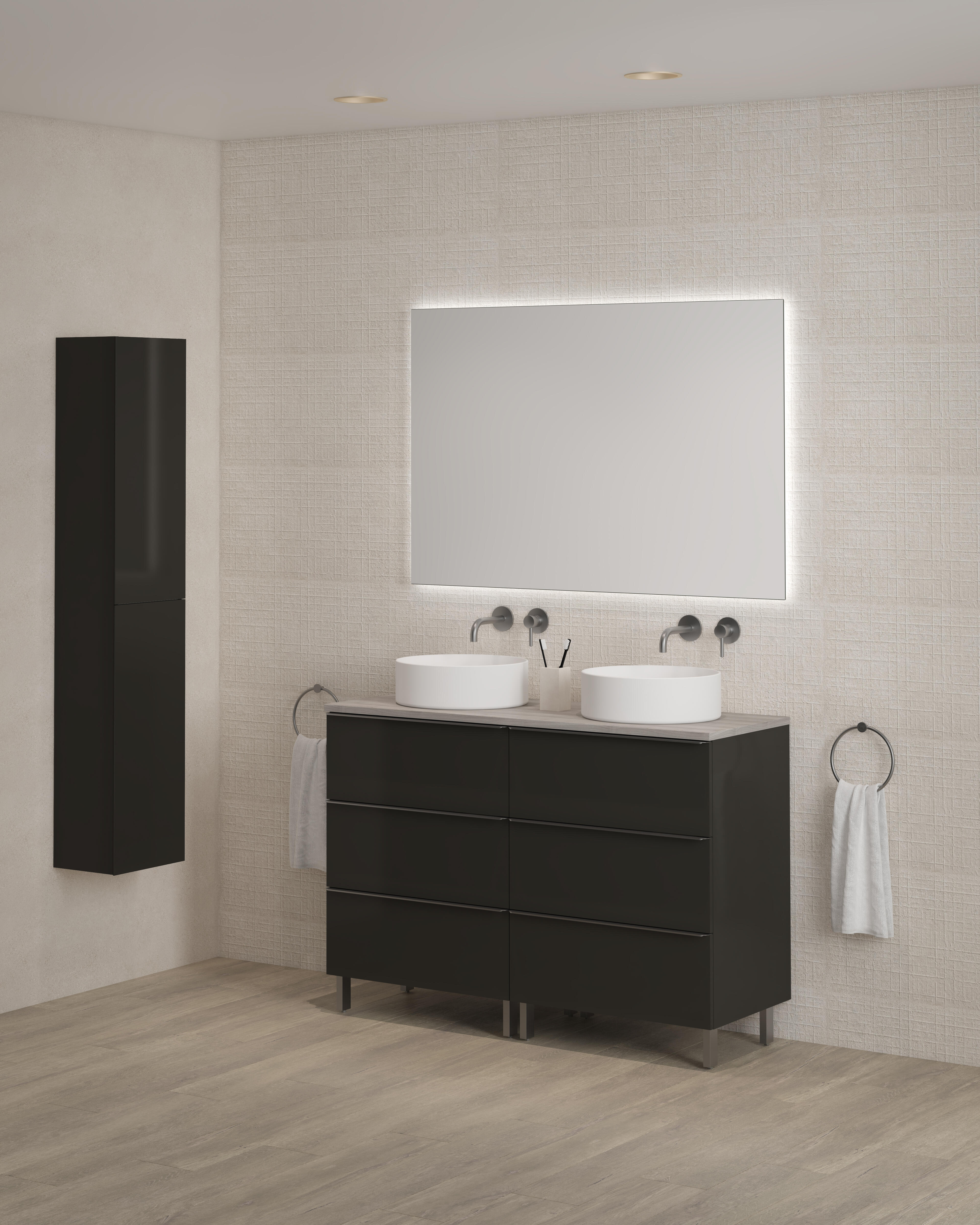 Mueble de baño con lavabo komplett antracita 120x45 cm