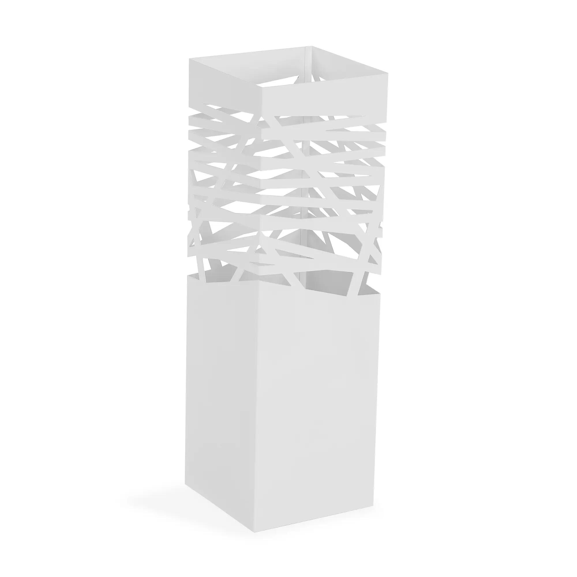 Paragüero decorativo de metal Paraguero blanco 15.5 x 49 x 15.5 cm