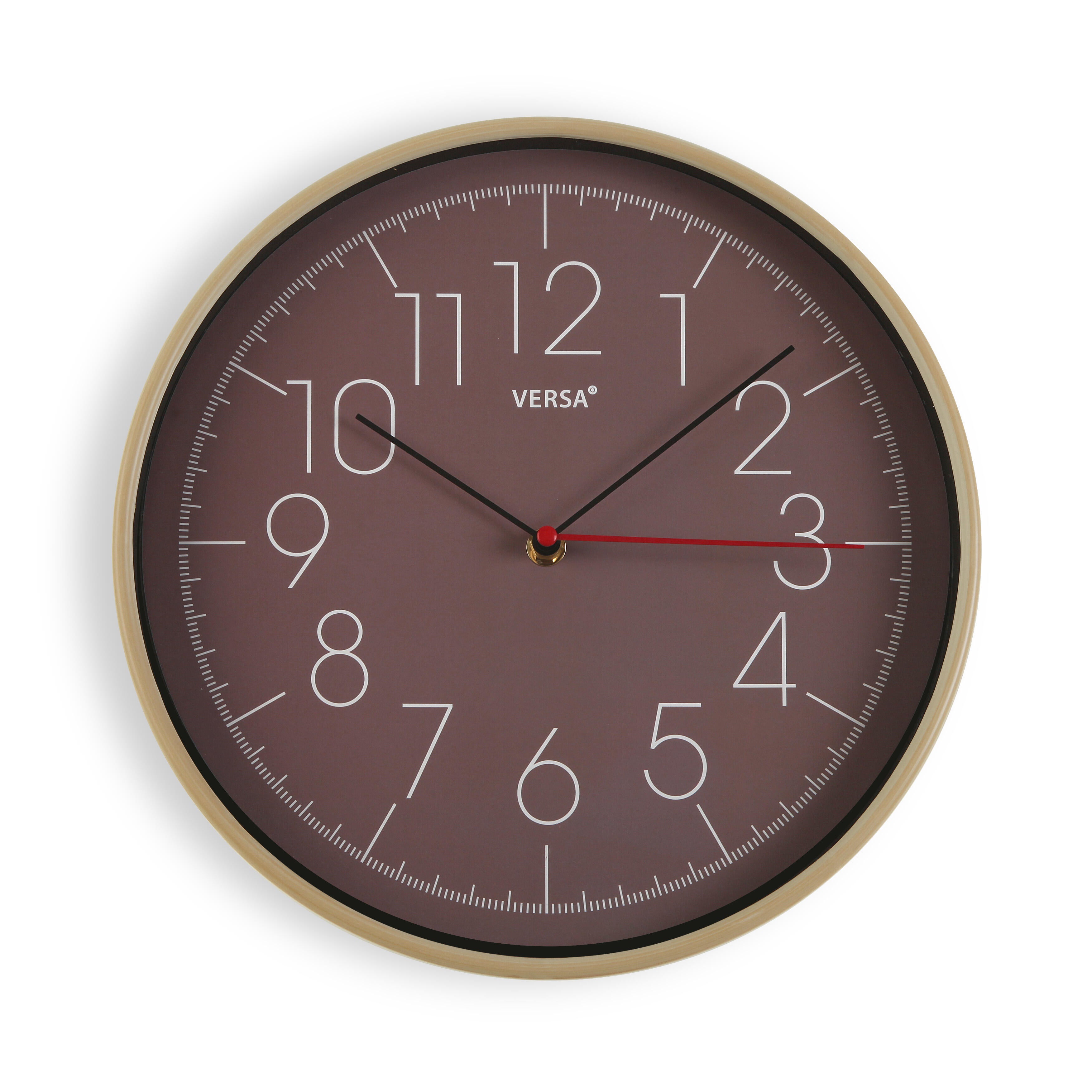 Reloj de pared ovalada marrón de 30.5 cm de la marca Sin marca