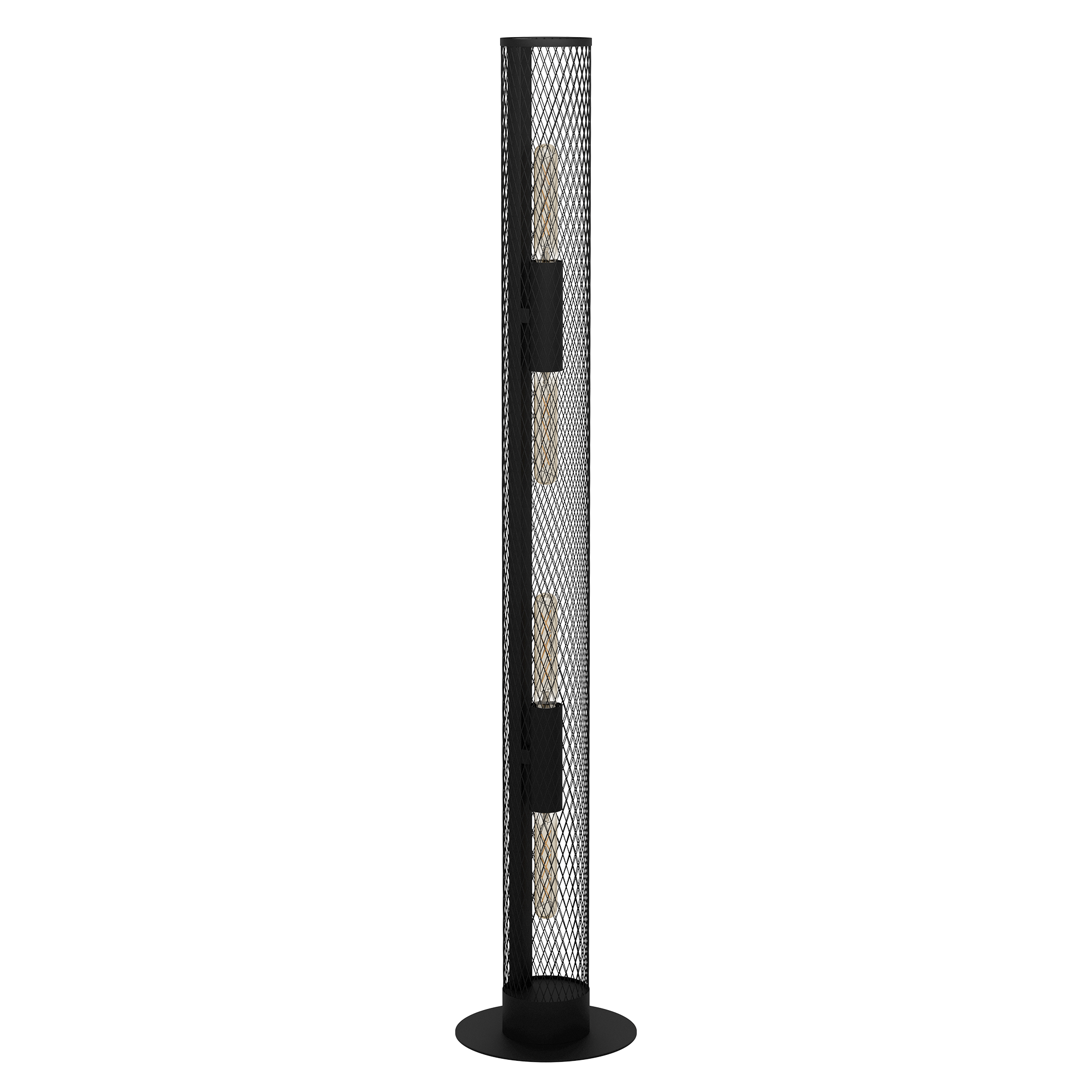 Lámpara de pie eglo redcliffe 4 luces e27 negro/rejilla 135.5 cm alto
