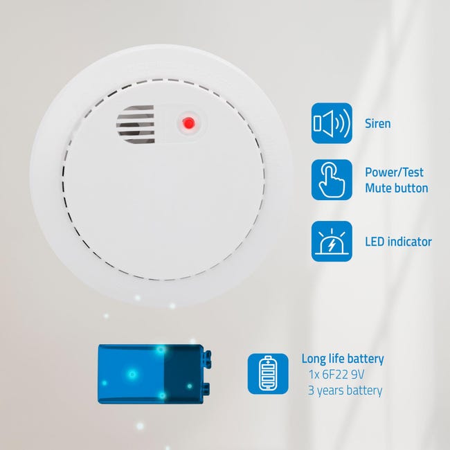 Detector de Humo WiFi con Aviso y Alarma vía Smartphone/APP 7hSevenOn Home