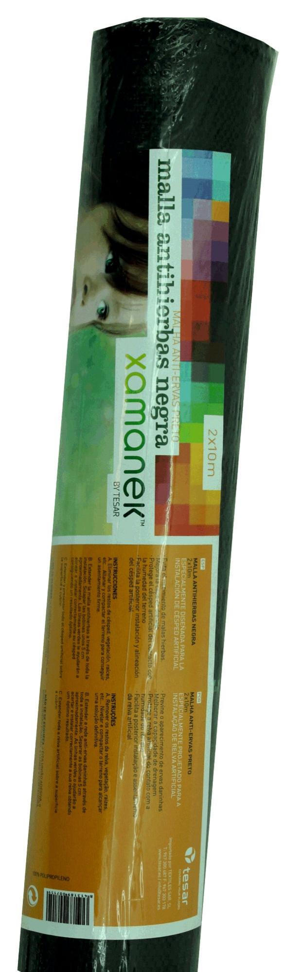 Malla antihierbas negra 2 x 10 m de la marca XAMANEK