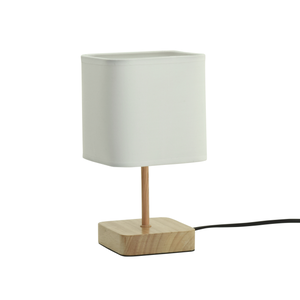 Lámpara de mesa Itto E14 lino blanco/madera