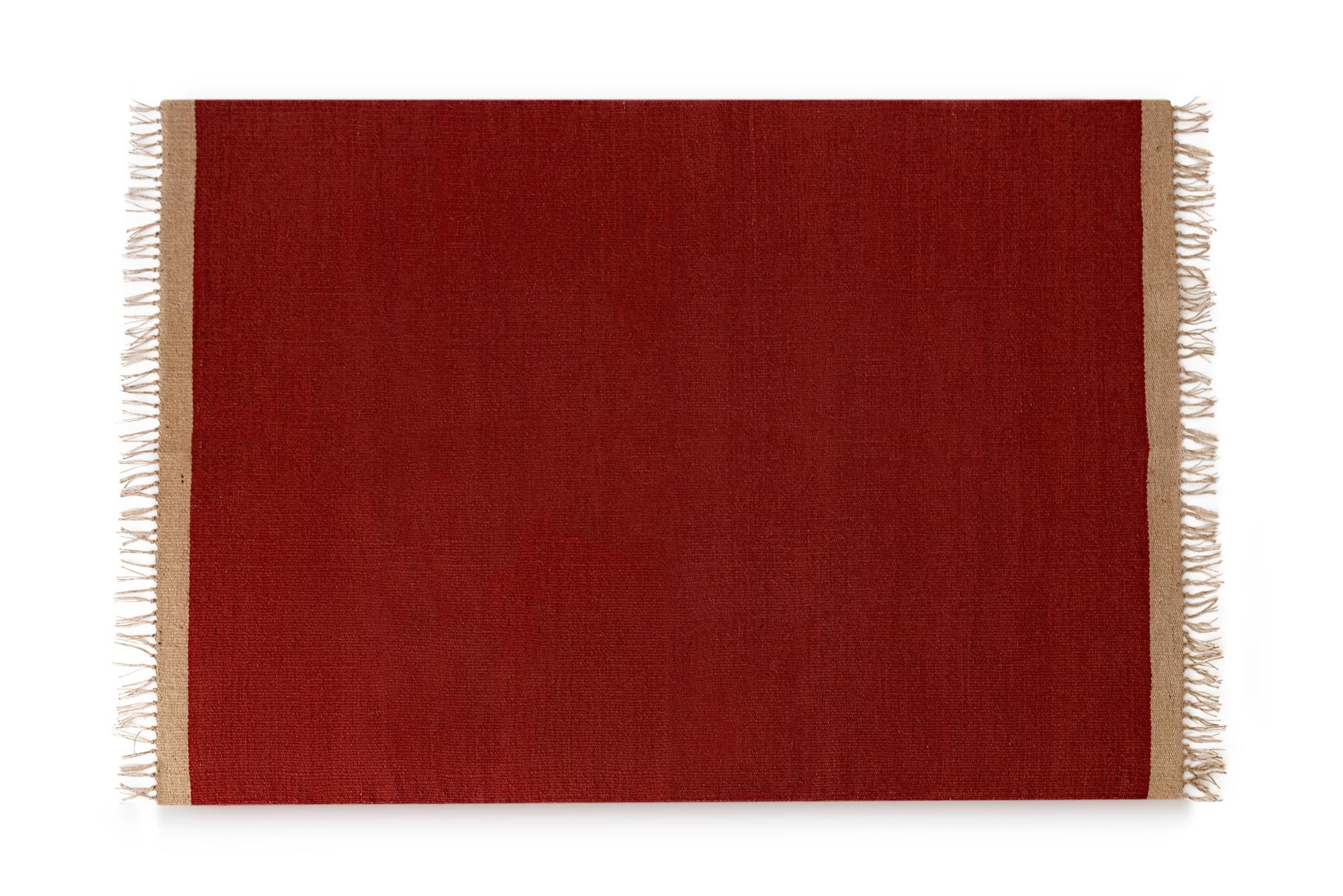 Alfombra yute portofino rojo y natural 160x230cm