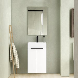 BERNSTEIN - Mueble de lavabo con toallero integrado TABLO 400 en varios  colores - Blanco mate, Con espejo LED 2073