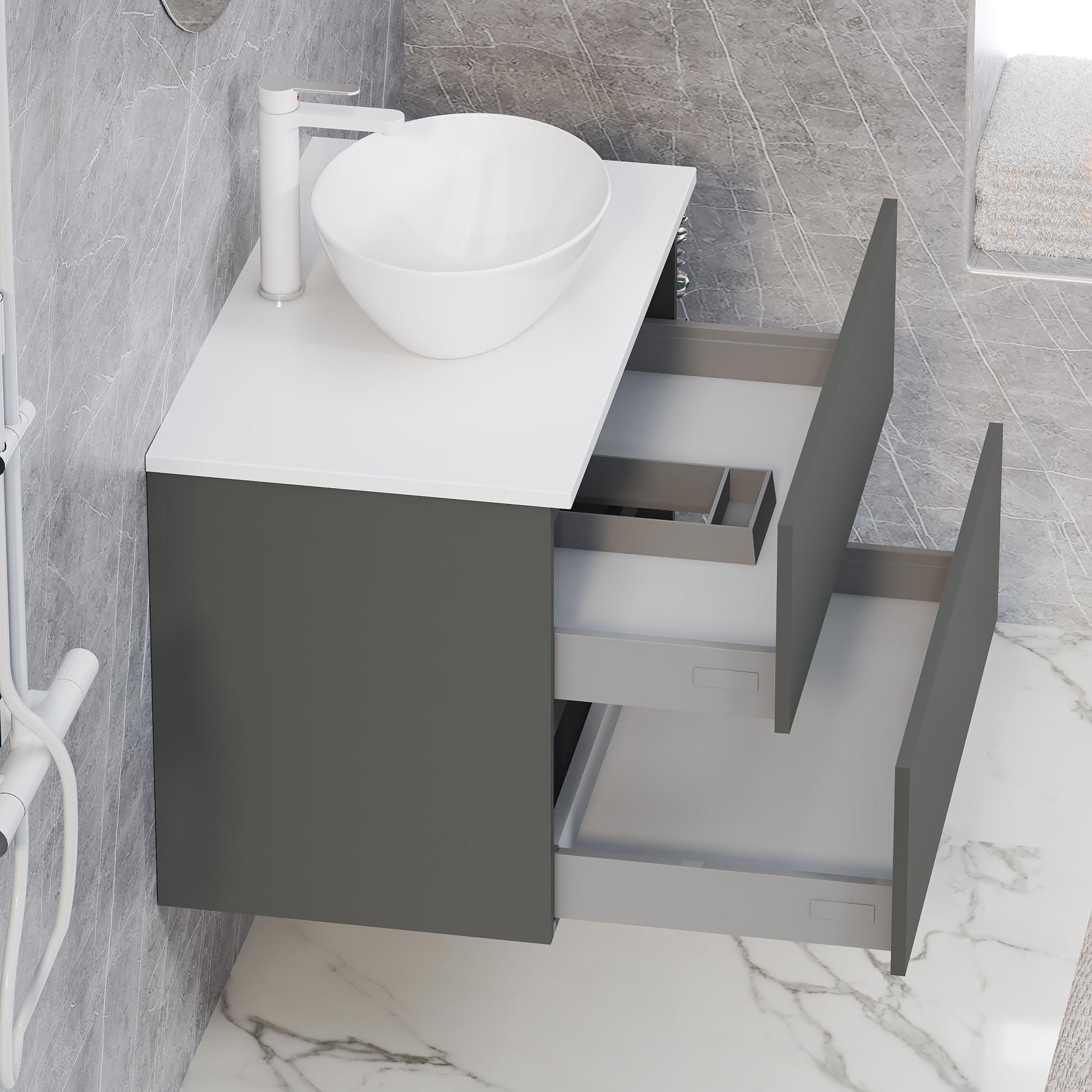 Mueble de baño con lavabo bari gris 80x46 cm de la marca ARTYSAN Mueble de baño con lavabo bari gris 80x46 cm de la marca ARTYSAN
