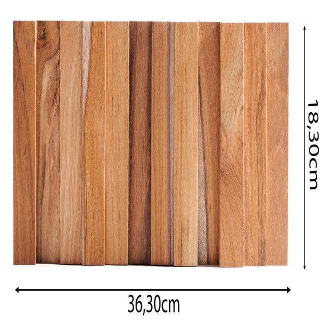 Revestimiento de pared madera 3D TAVOLA CARBO 780X190X6MM