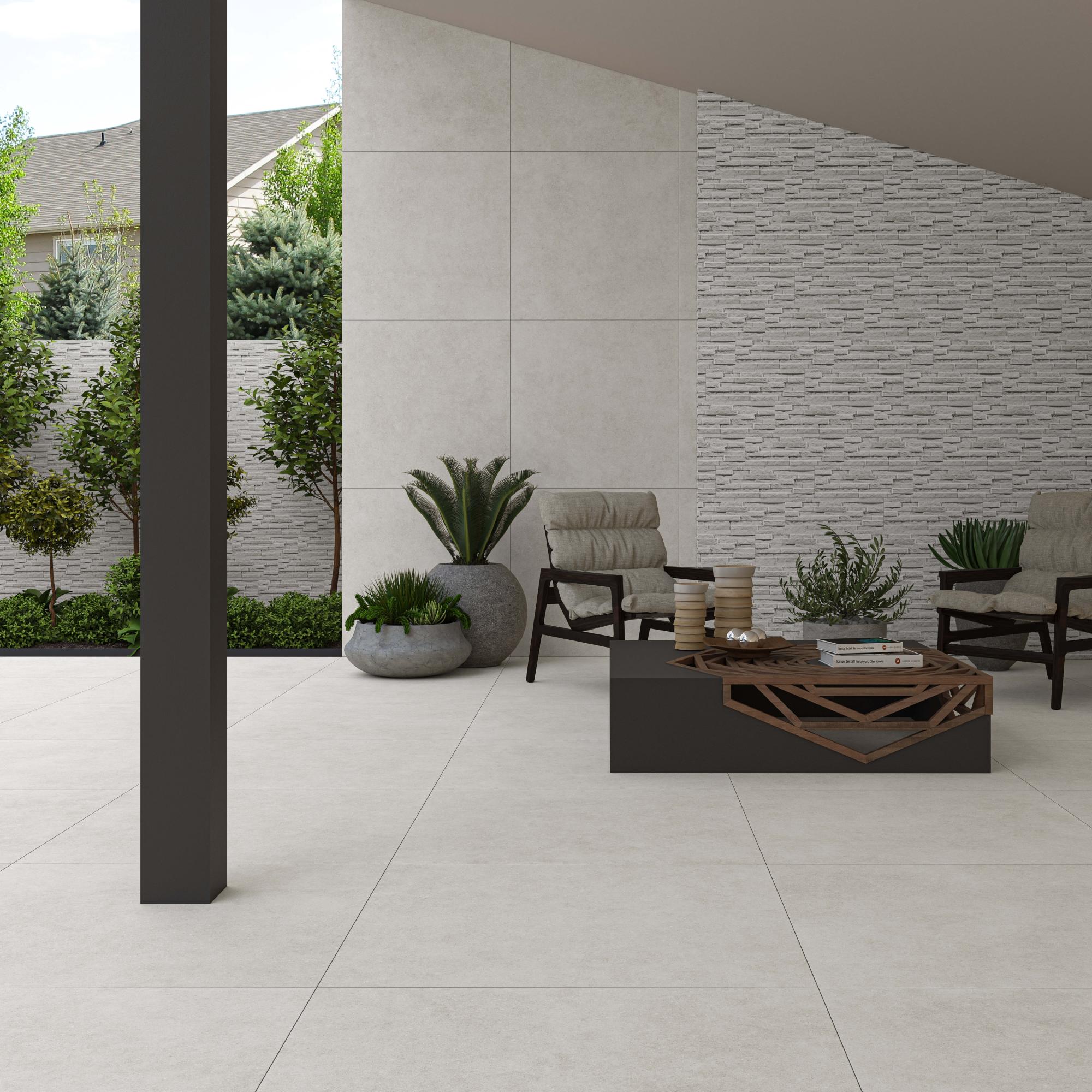 Suelo porcelánico arenisca efecto cemento gris 75x75 cm c3