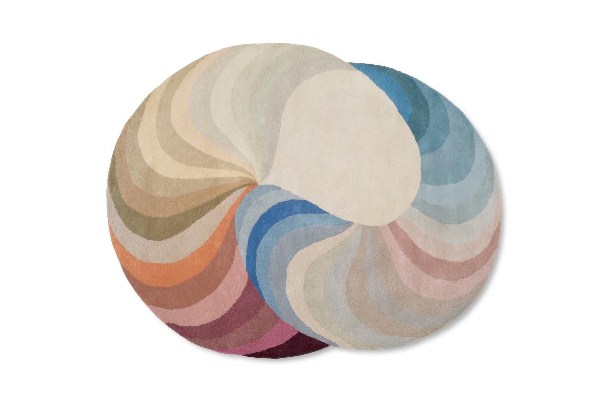 Alfombra lana luz multicolor ovalada 180x220cm