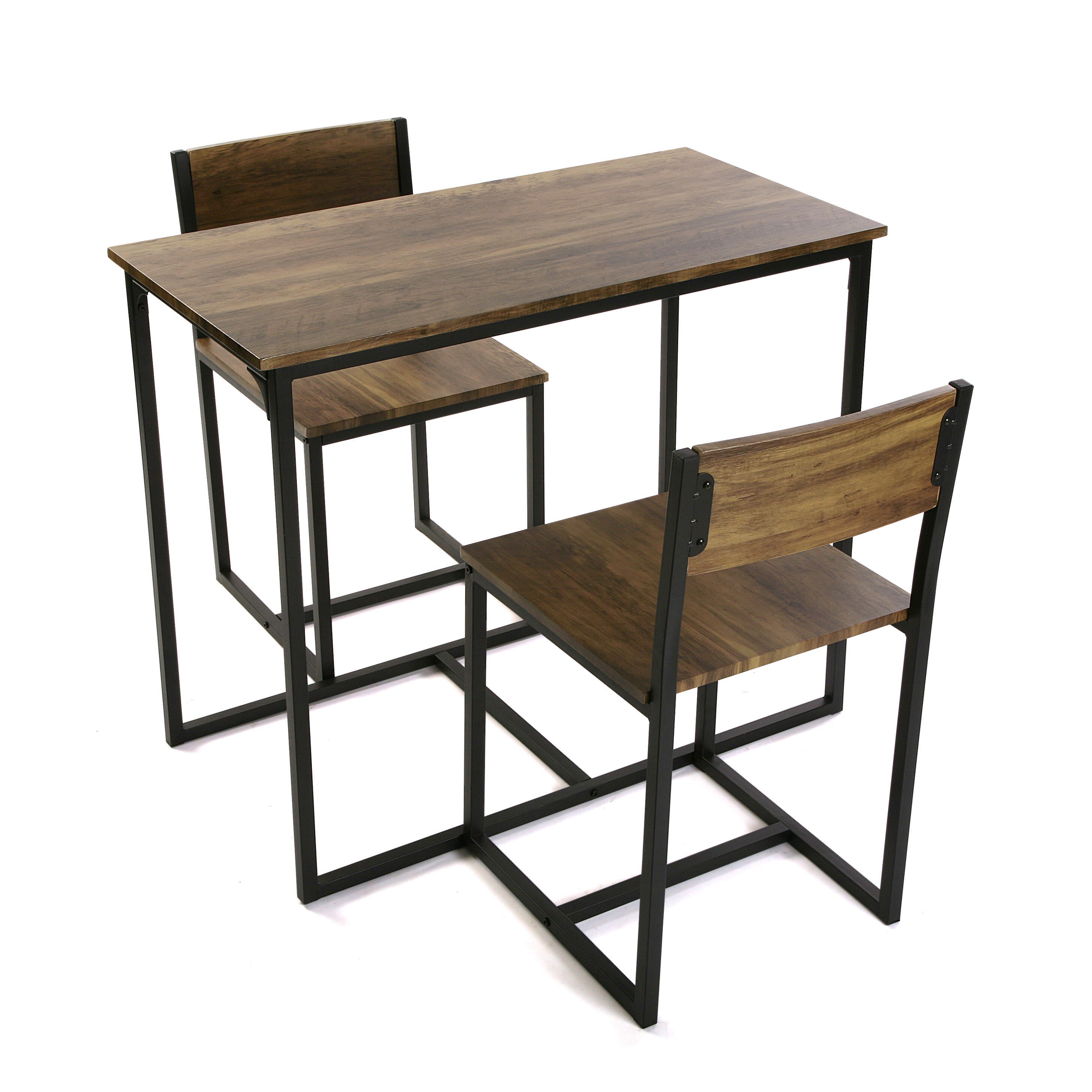 Conjunto de mesa de 75x45x89 cm y 2 sillas versa en madera mdf marrón/negro