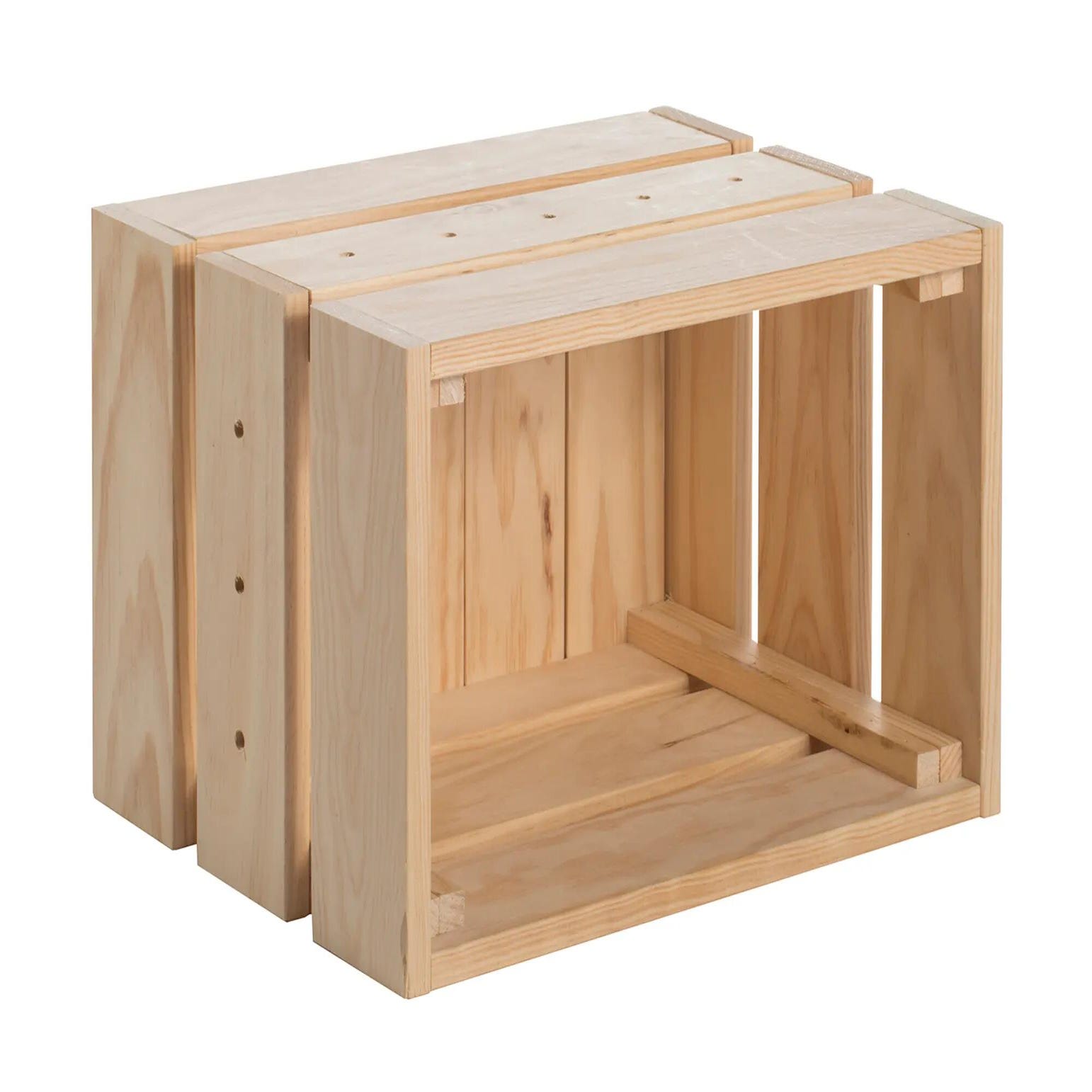 Estanteria madera color blanco para 3 cajas organizadoras 100,5x34