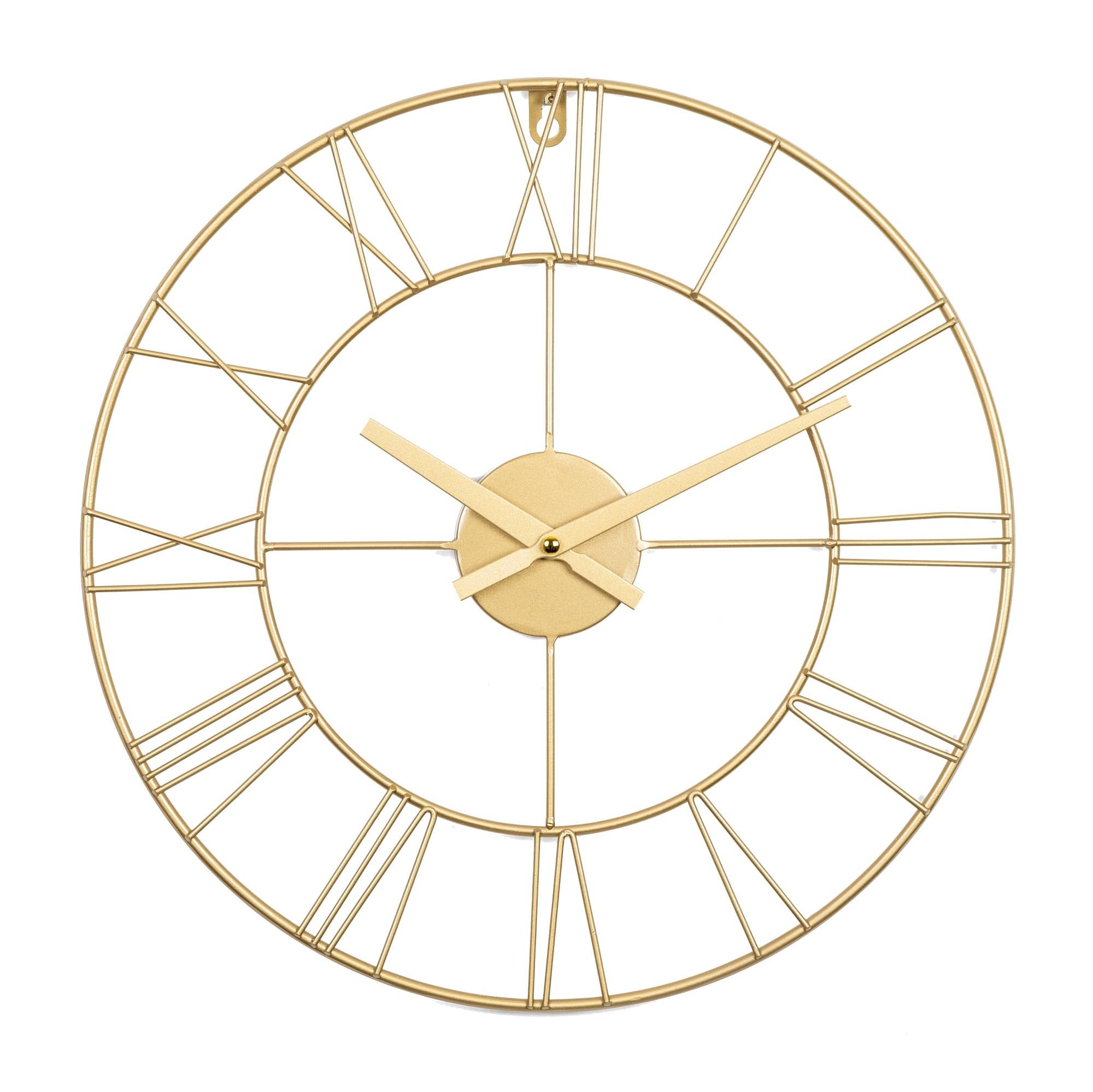 Reloj de pared ovalado clásico metral oro de 40 cm
