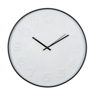 Reloj de Pared Moderno en Relieve con Esfera Negra Ø30 cm O91