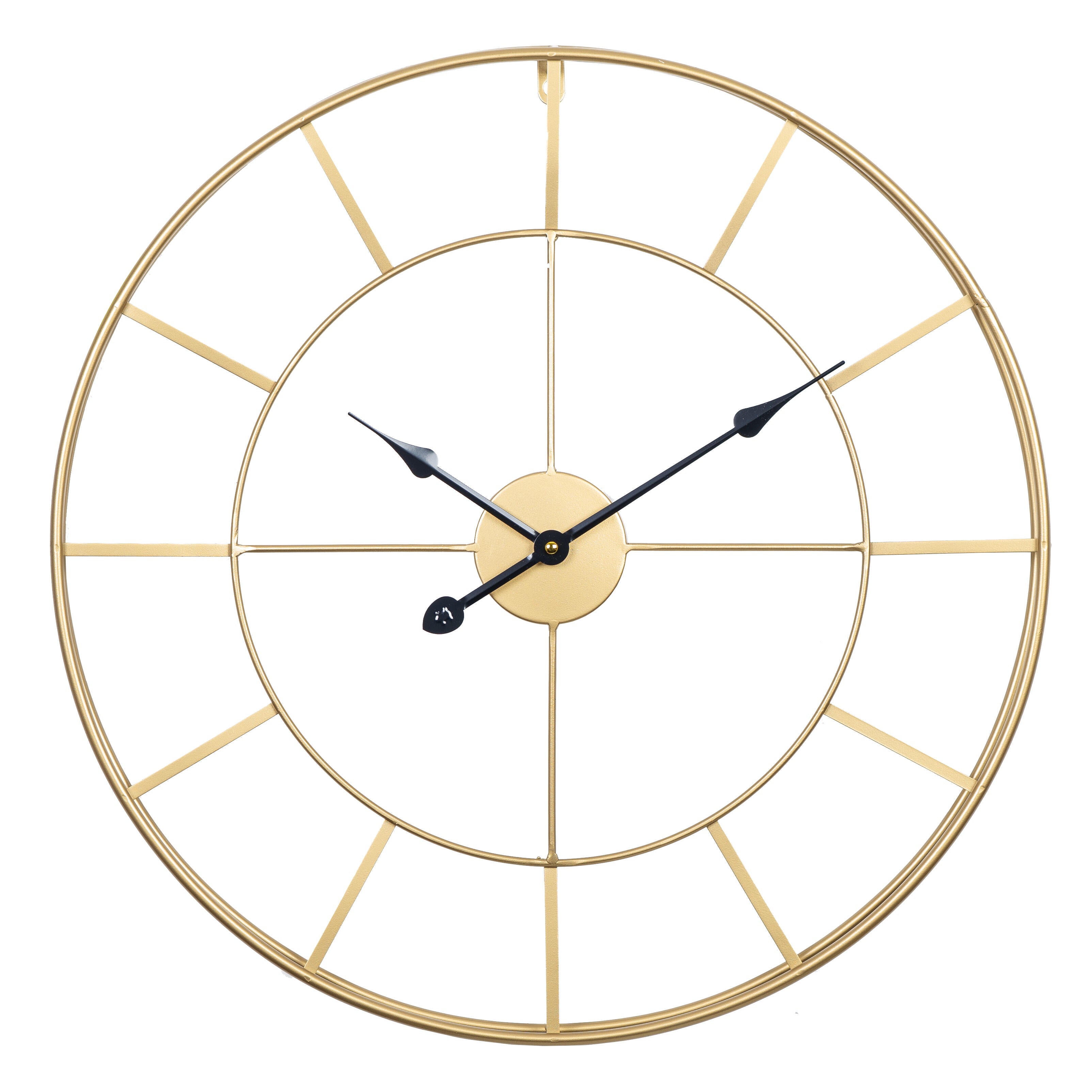 Reloj de pared ovalado metal oro de 60 cm
