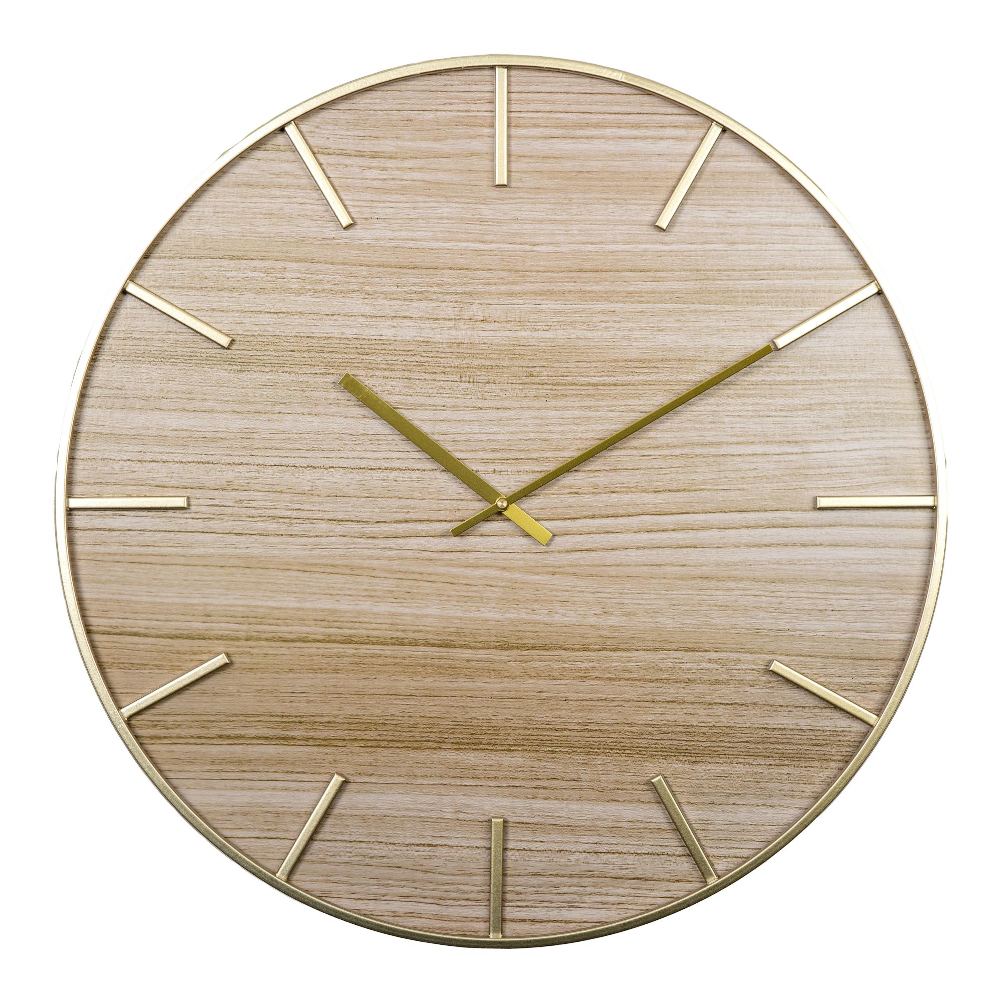 Reloj de pared ovalado madera y metal orode 60 cm