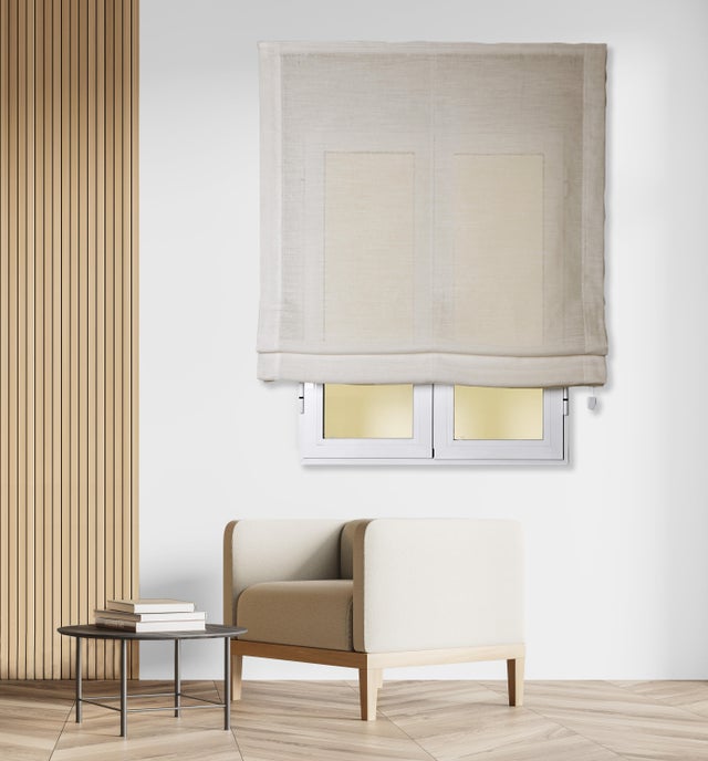 Yaland Estor plegable con cordón, lino, opaco, 60 x 120 cm, color arena, 1  unidad : : Hogar y cocina