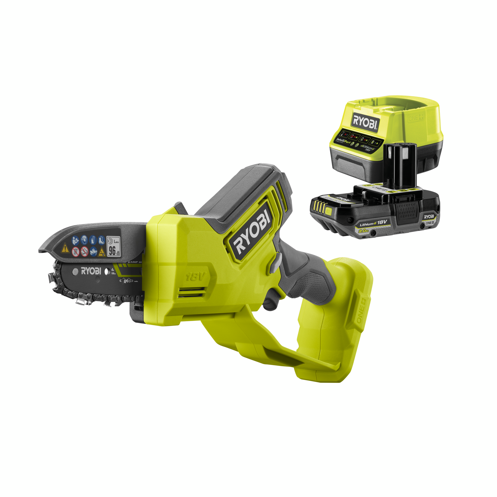 Motosierra a batería ryobi ry18psx10a-120 18v 2ah 10 cm longitud espada de la marca Ryobi