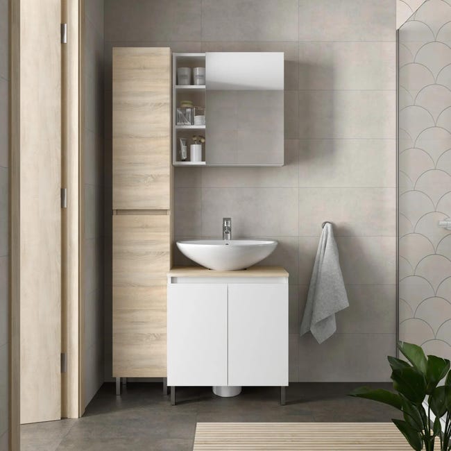 Mueble de baño con pie Spazio blanco de 60x55.6x40 cm