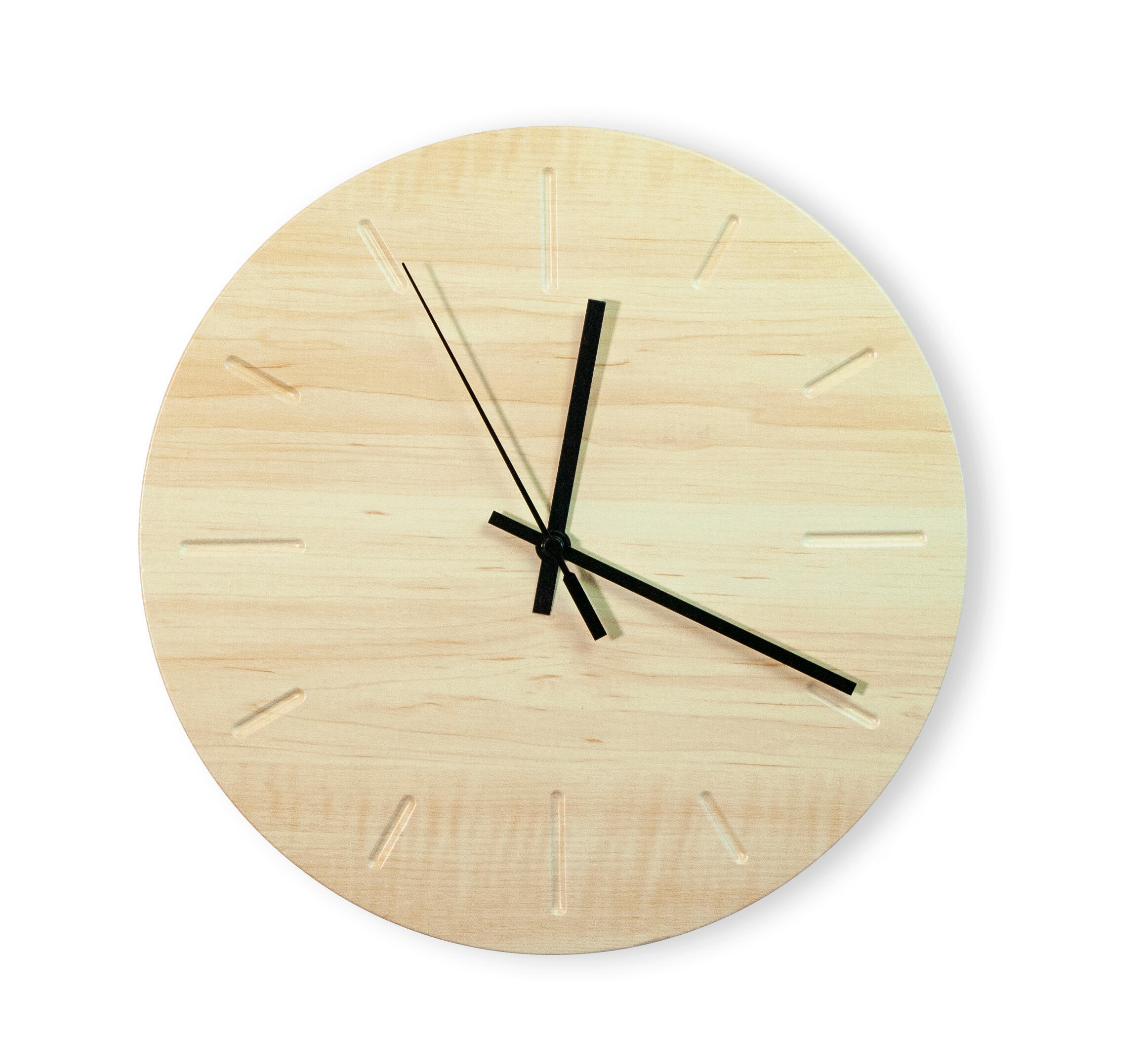 Reloj de pared redondo libra de madera color roble diámetro 30 cm