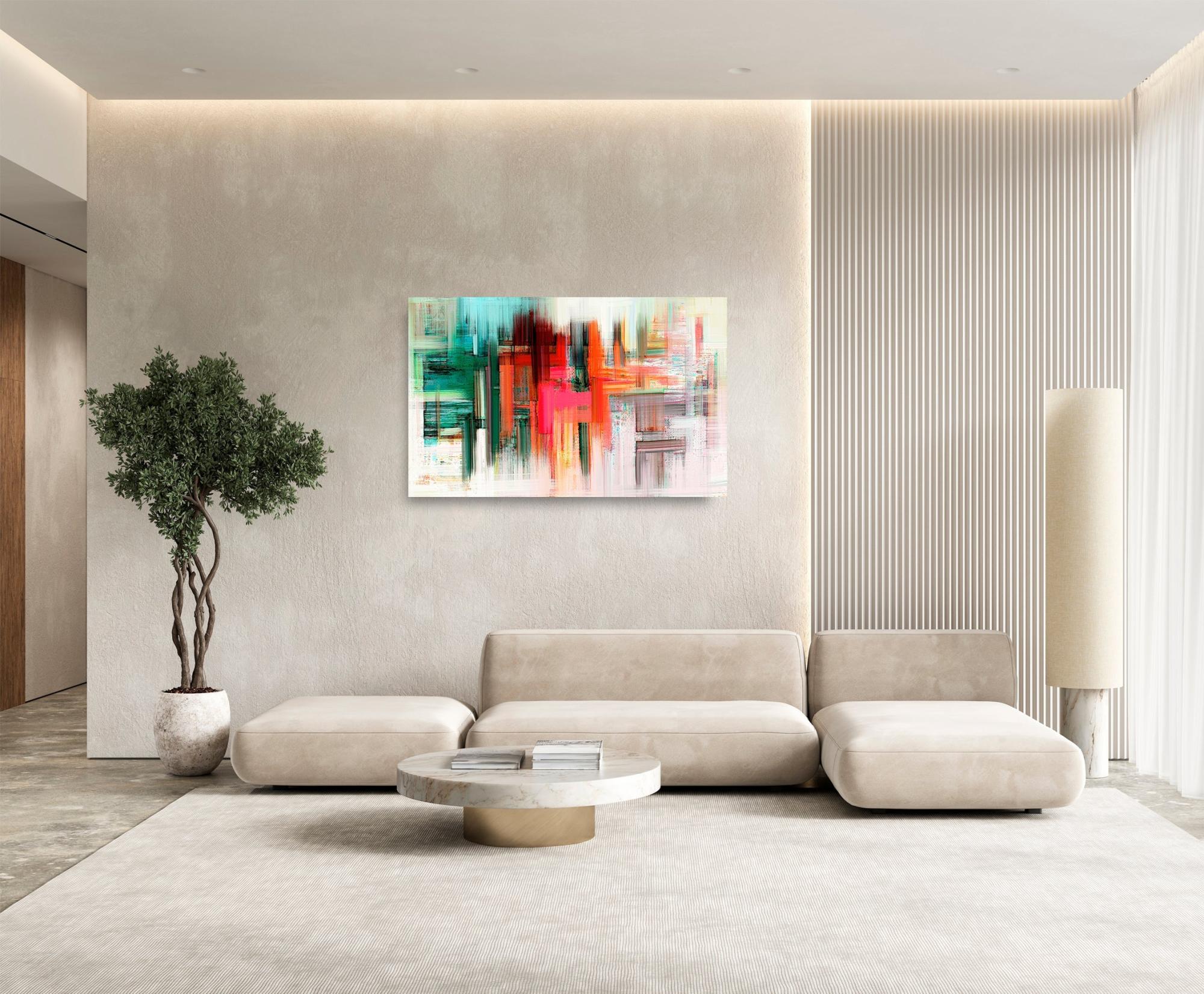 Pintura impresa sin marco mate abstracto vibrante 80 x 120 cm
