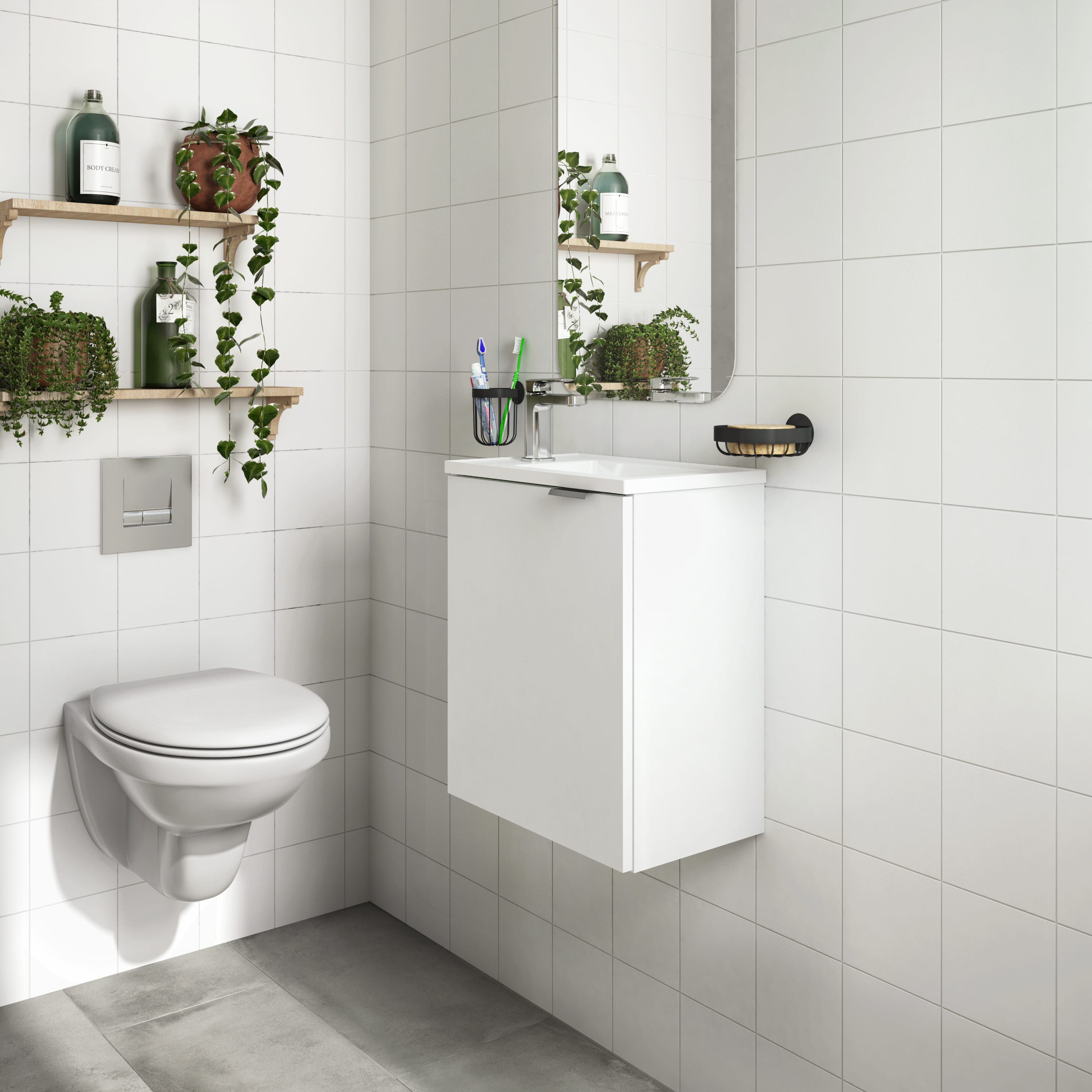 Mueble de baño con lavabo Espacio Xs olmo 40x22 cm