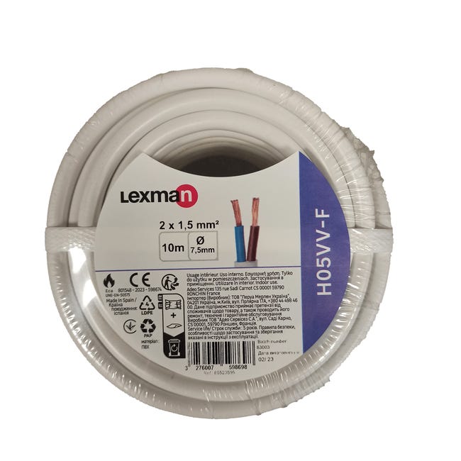 Kabel H05VV-F 2x0,75mm² Gr C50m Kabel H05VV-F 2x0,75mm² Gr C50m