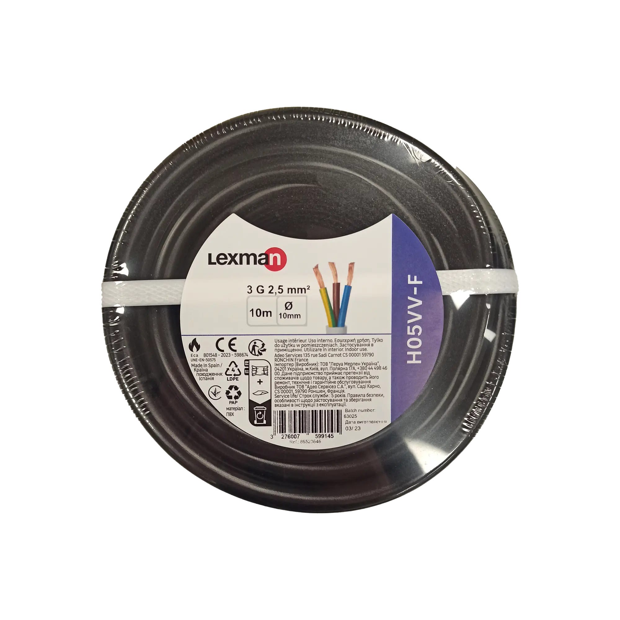 Comprar Cable Eléctrico Exterior 1.5mm Unipolar Material PVC y Cobre Color  Negro Medida 10m