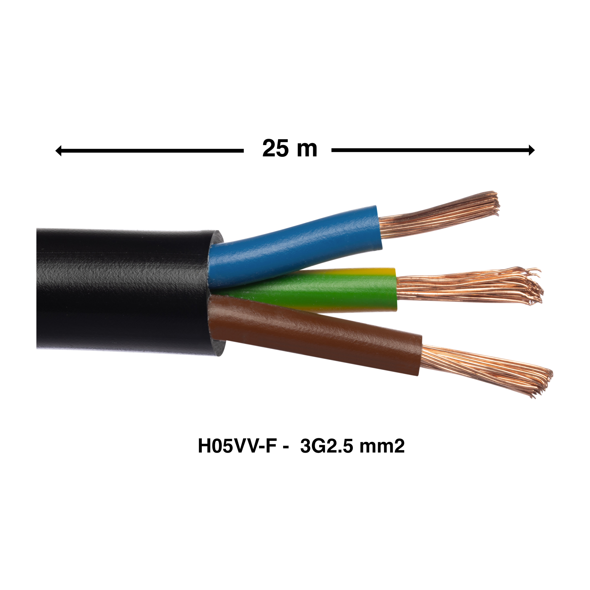 Câble Flexible Led Light One H05VV-F 2x0.75mm 25m - Blanc, 500V, Pour Installation Domestique Et Appareils