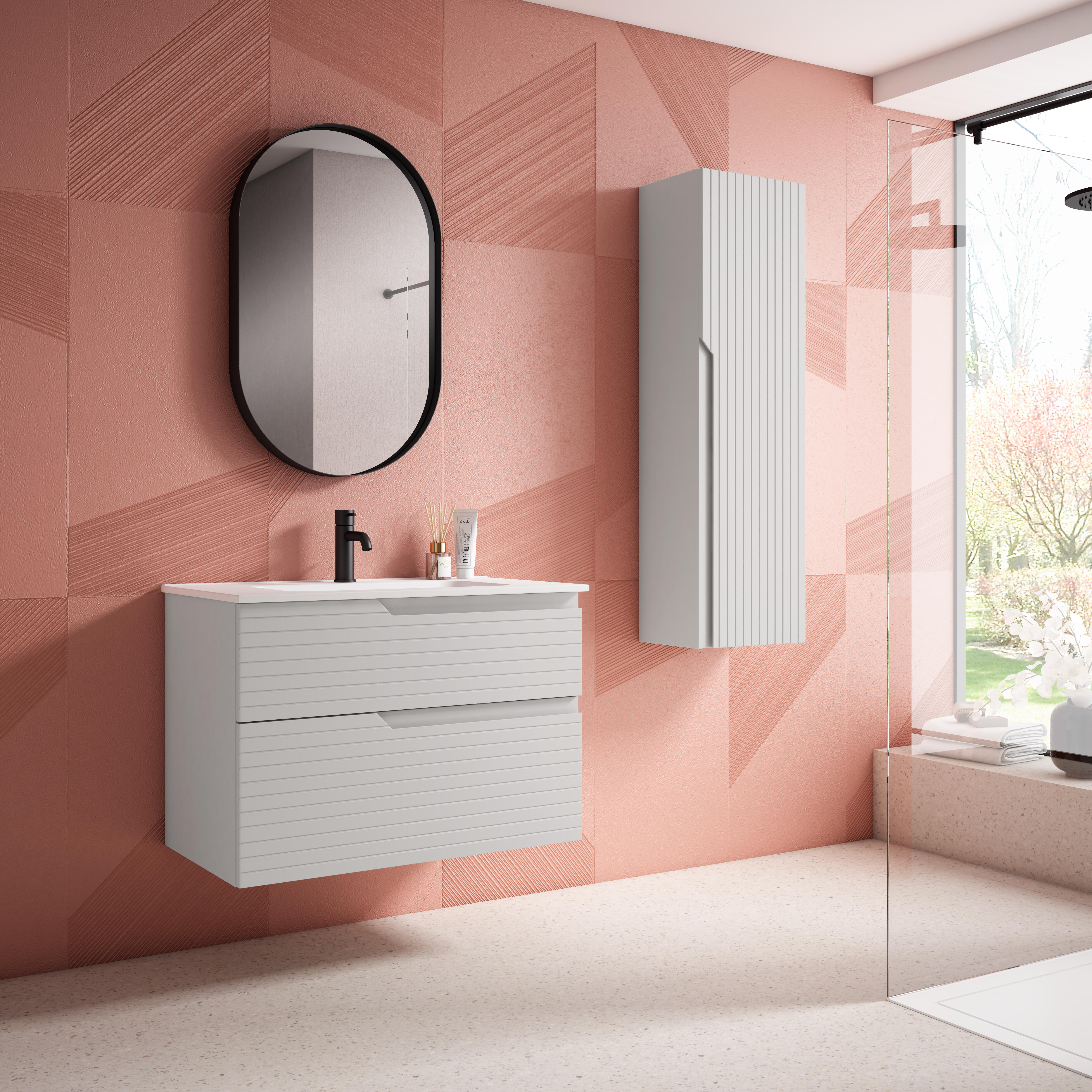 Mueble de baño con lavabo iris blanco 80x44.9 cm