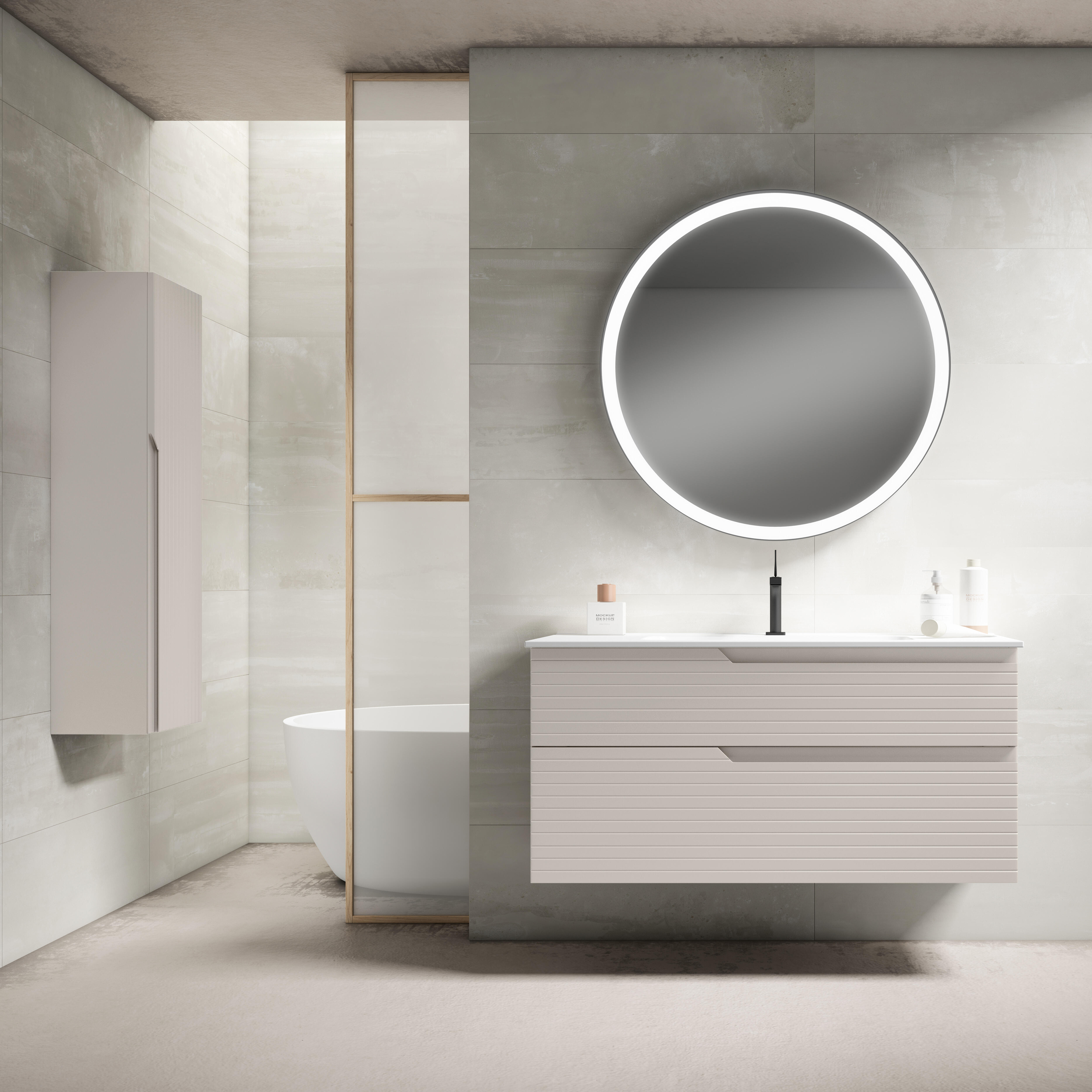 Mueble de baño con lavabo iris beige 120x44.9 cm